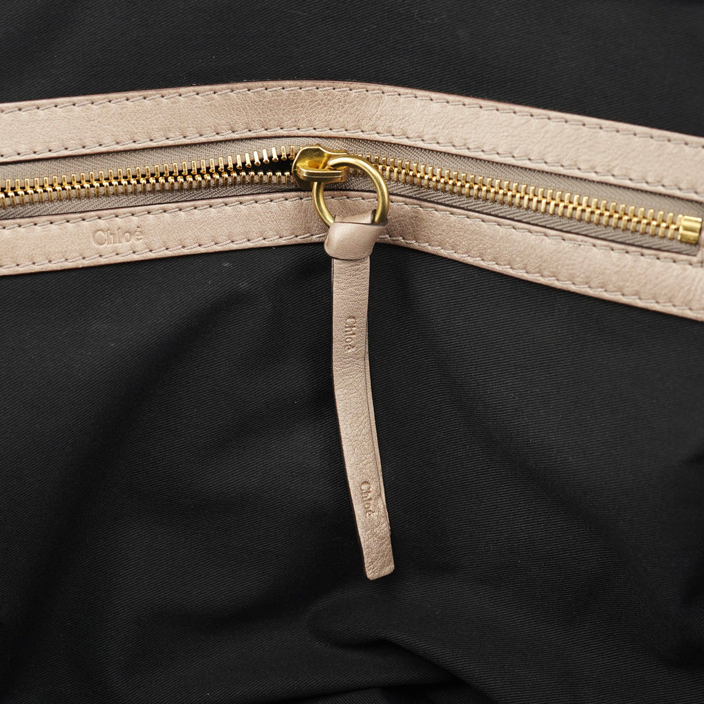 Black Leather Bay Tote Bag