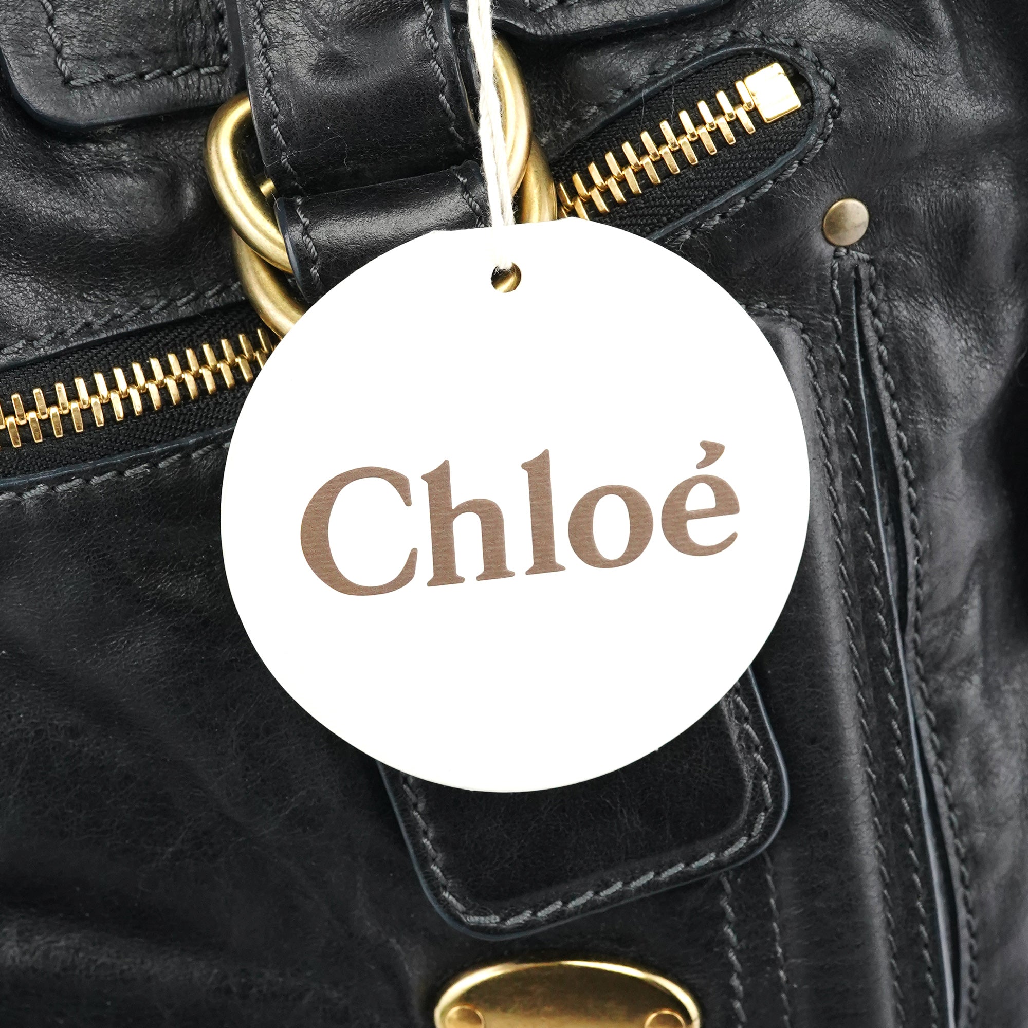 Black Leather Bay Tote Bag
