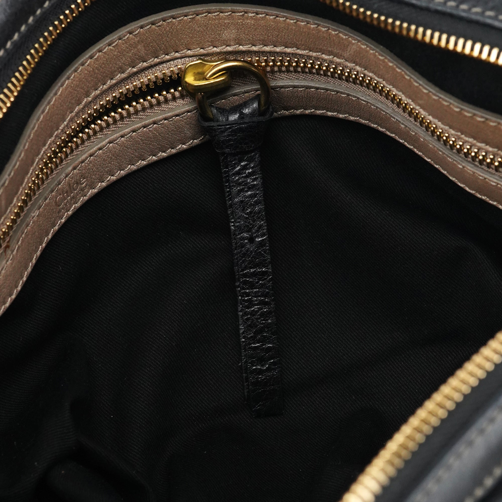 Black Leather Bay Tote Bag