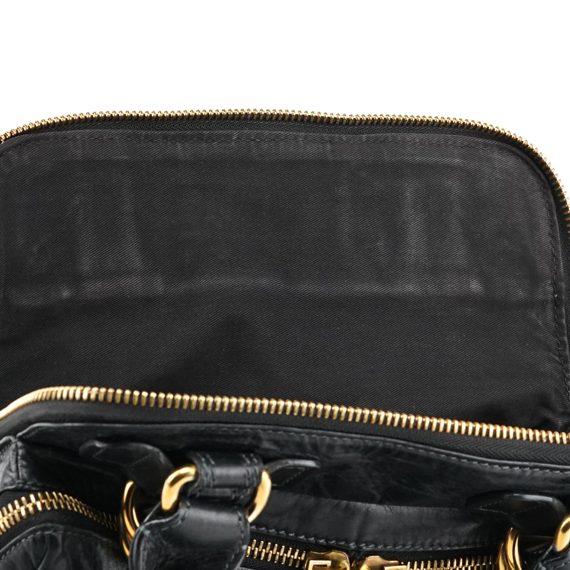Black Leather Bay Tote Bag