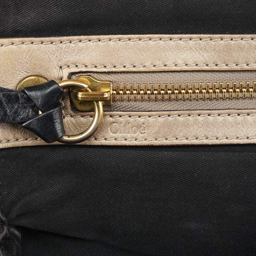 Black Leather Bay Tote Bag