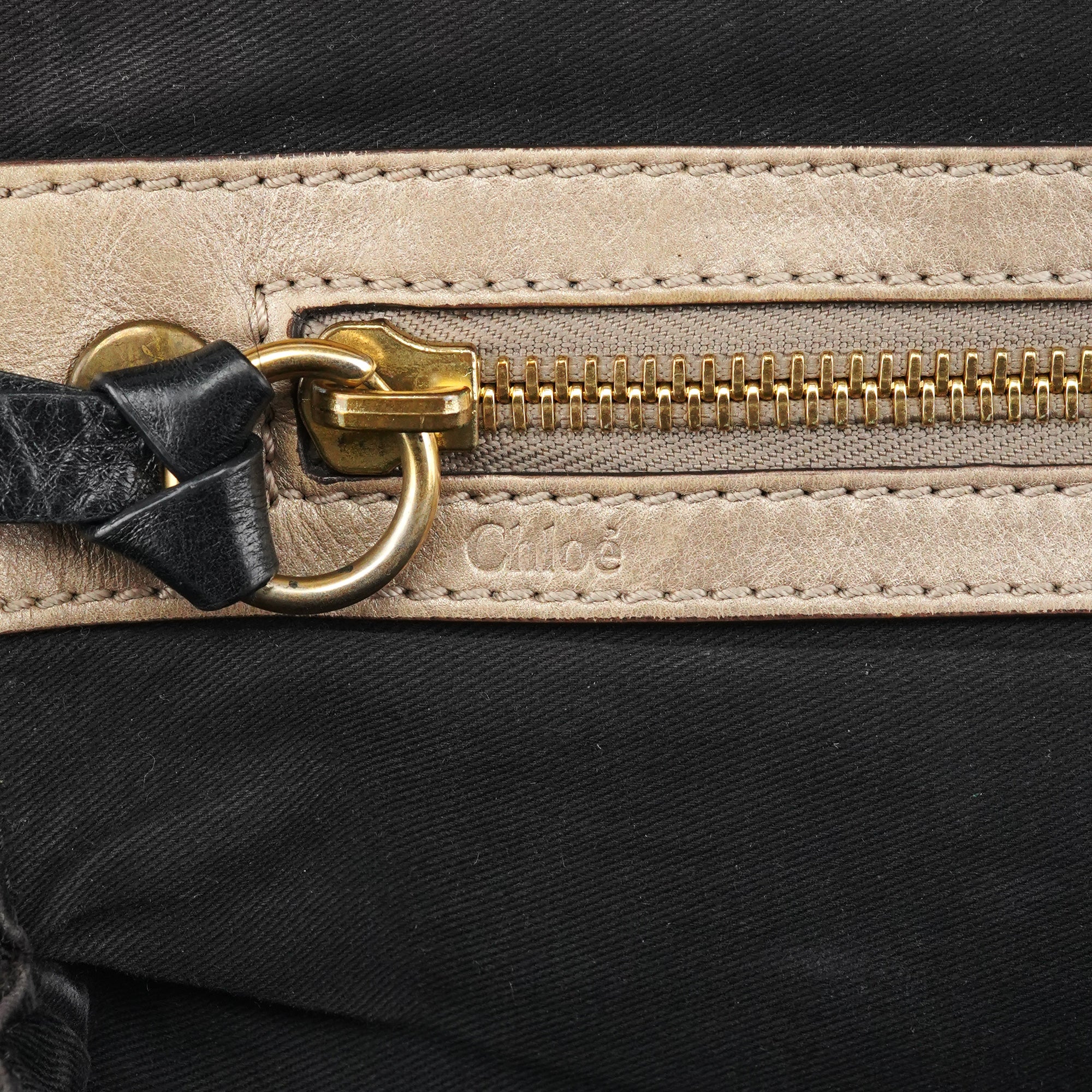 Black Leather Bay Tote Bag