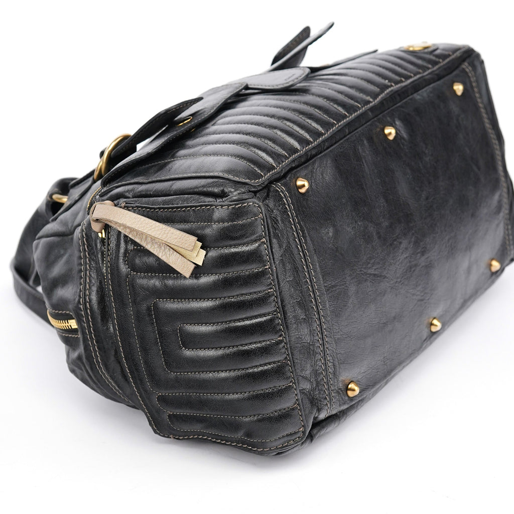 Black Leather Bay Travel Weekender Bag