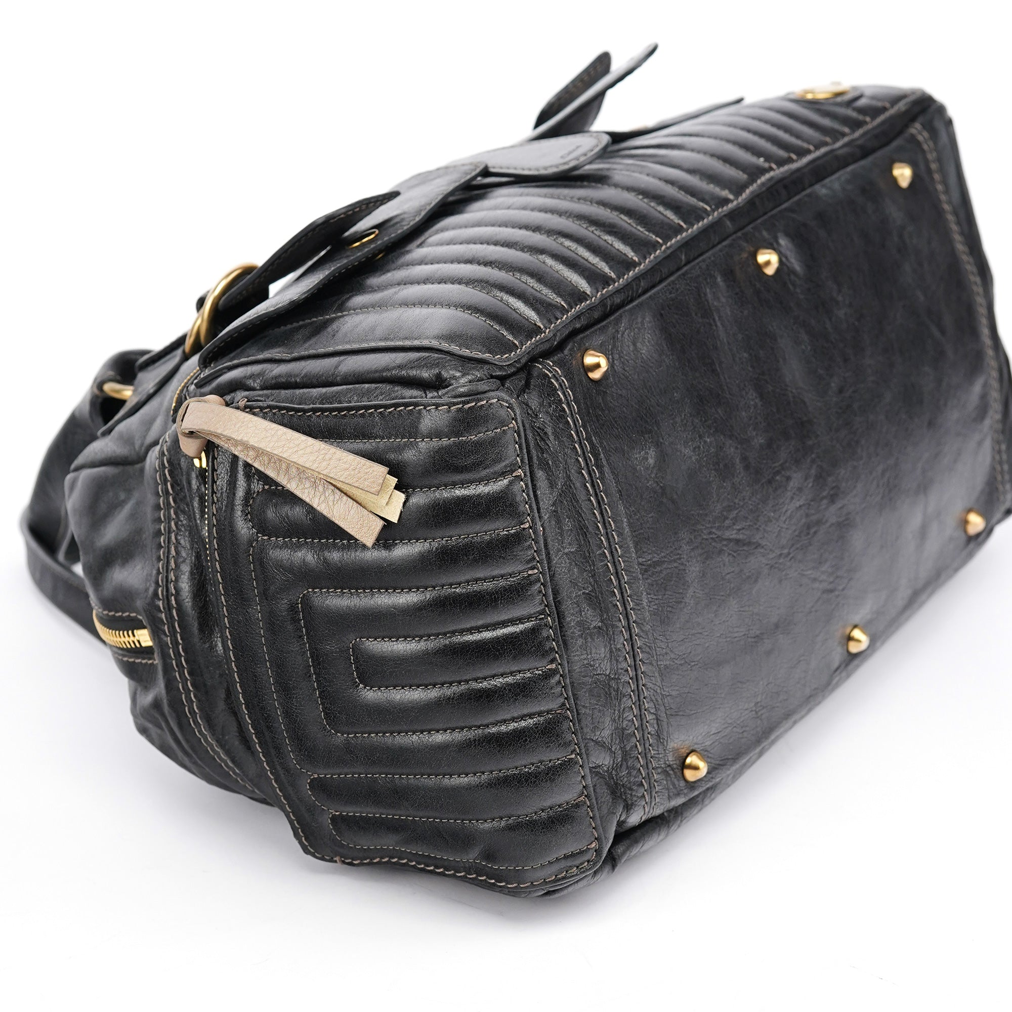 Black Leather Bay Travel Weekender Bag