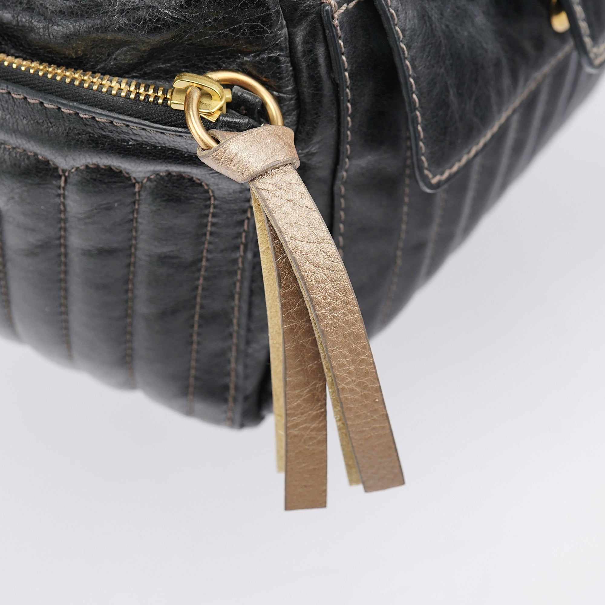 Black Leather Bay Travel Weekender Bag