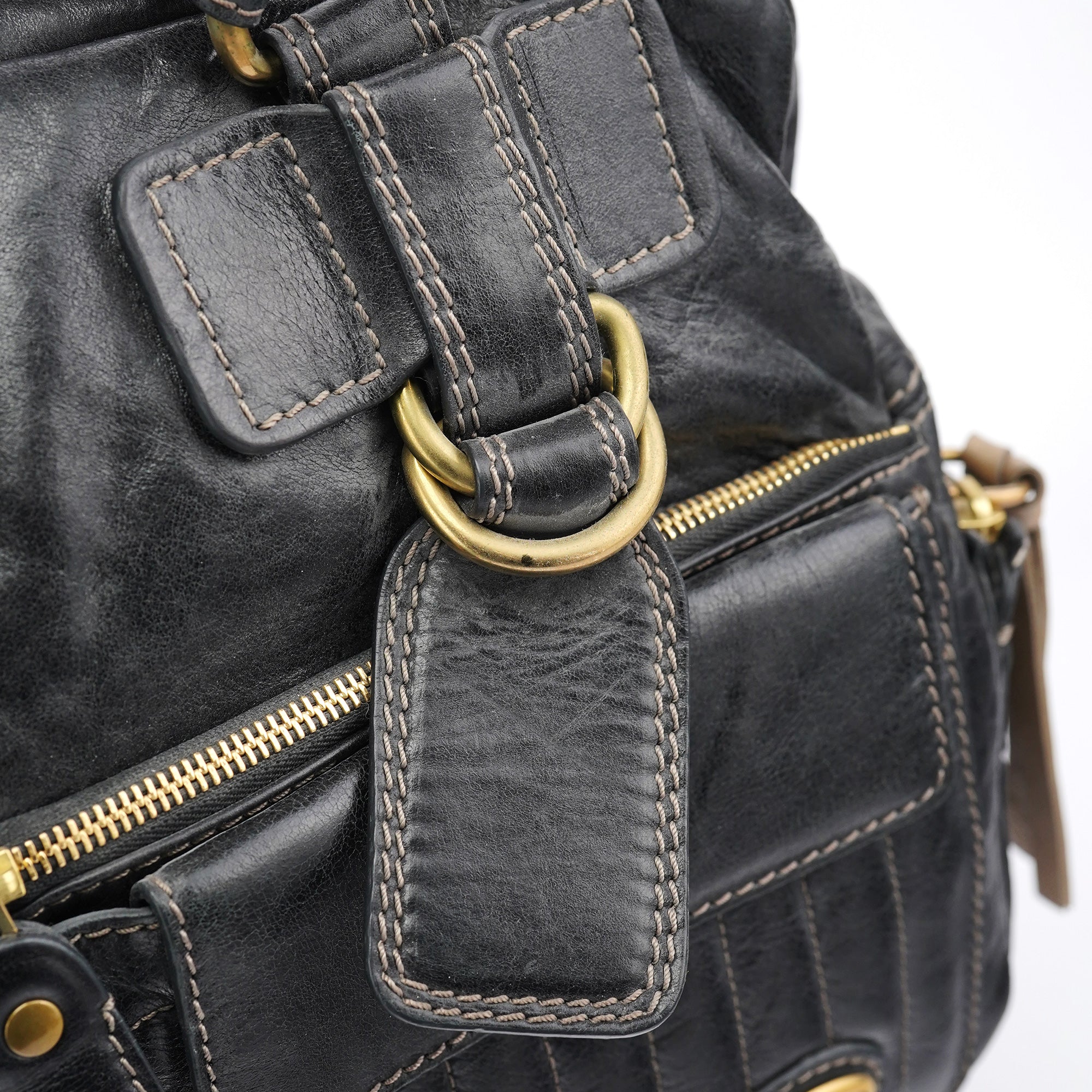 Black Leather Bay Travel Weekender Bag
