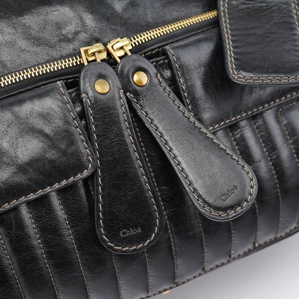 Black Leather Bay Travel Weekender Bag