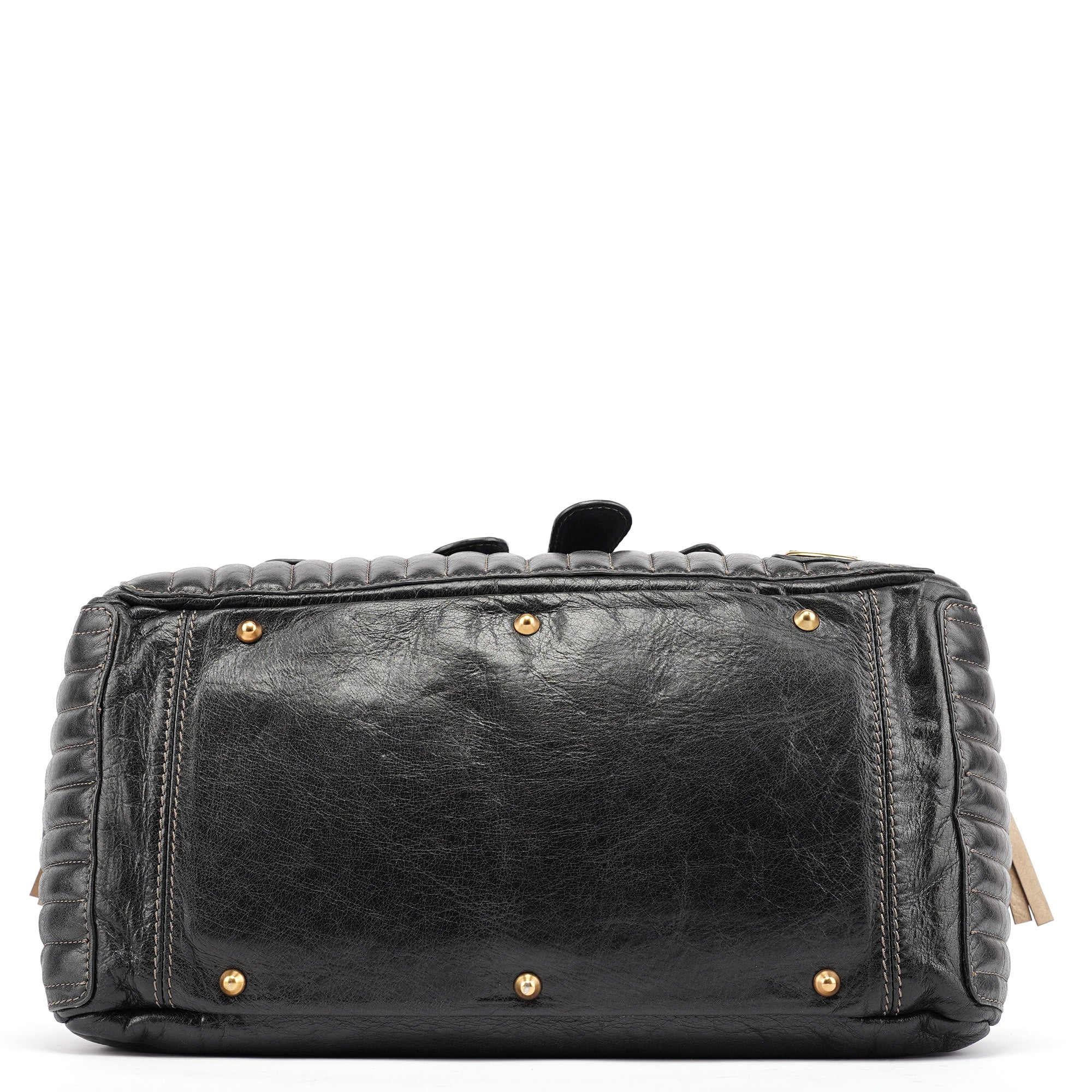 Black Leather Bay Travel Weekender Bag