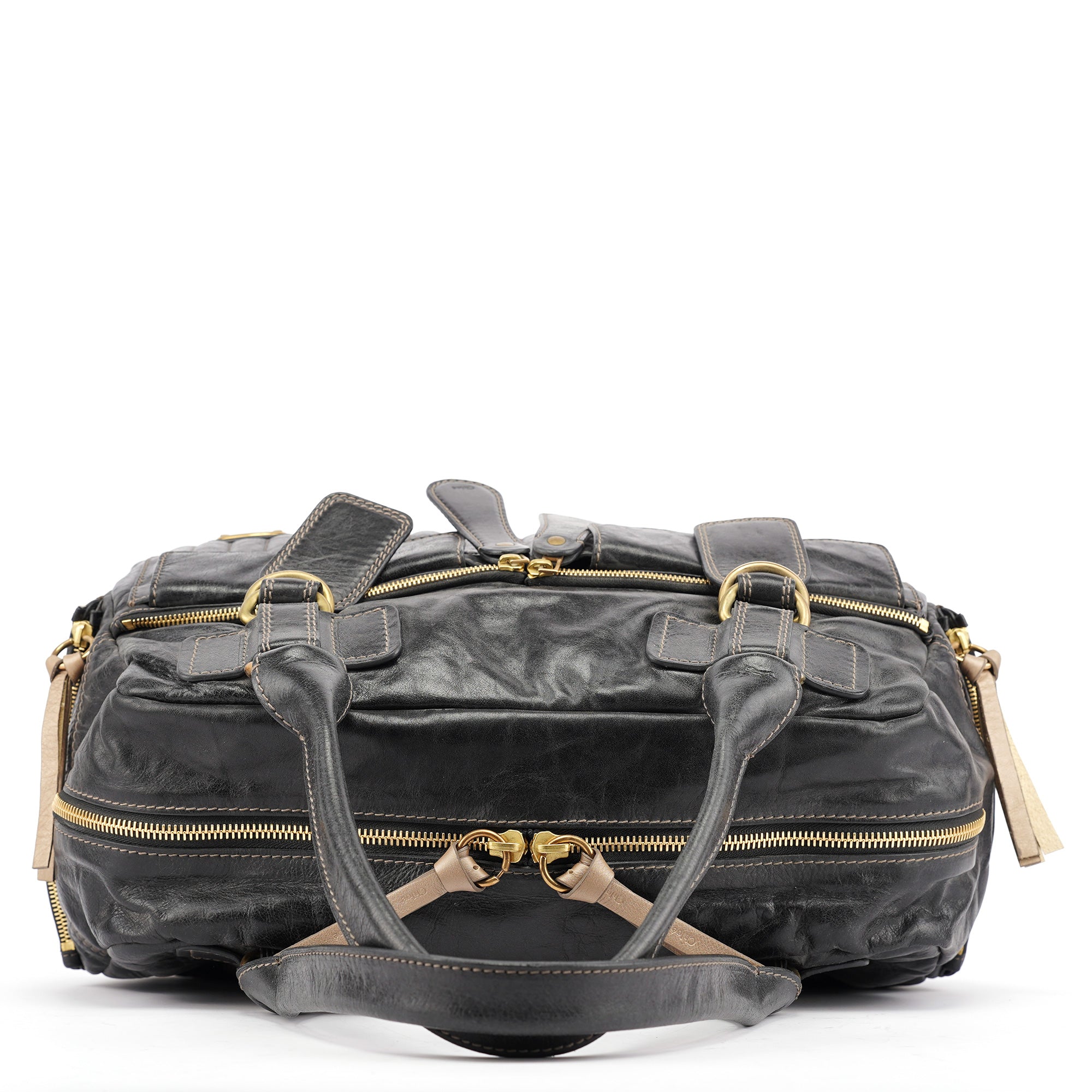 Black Leather Bay Travel Weekender Bag