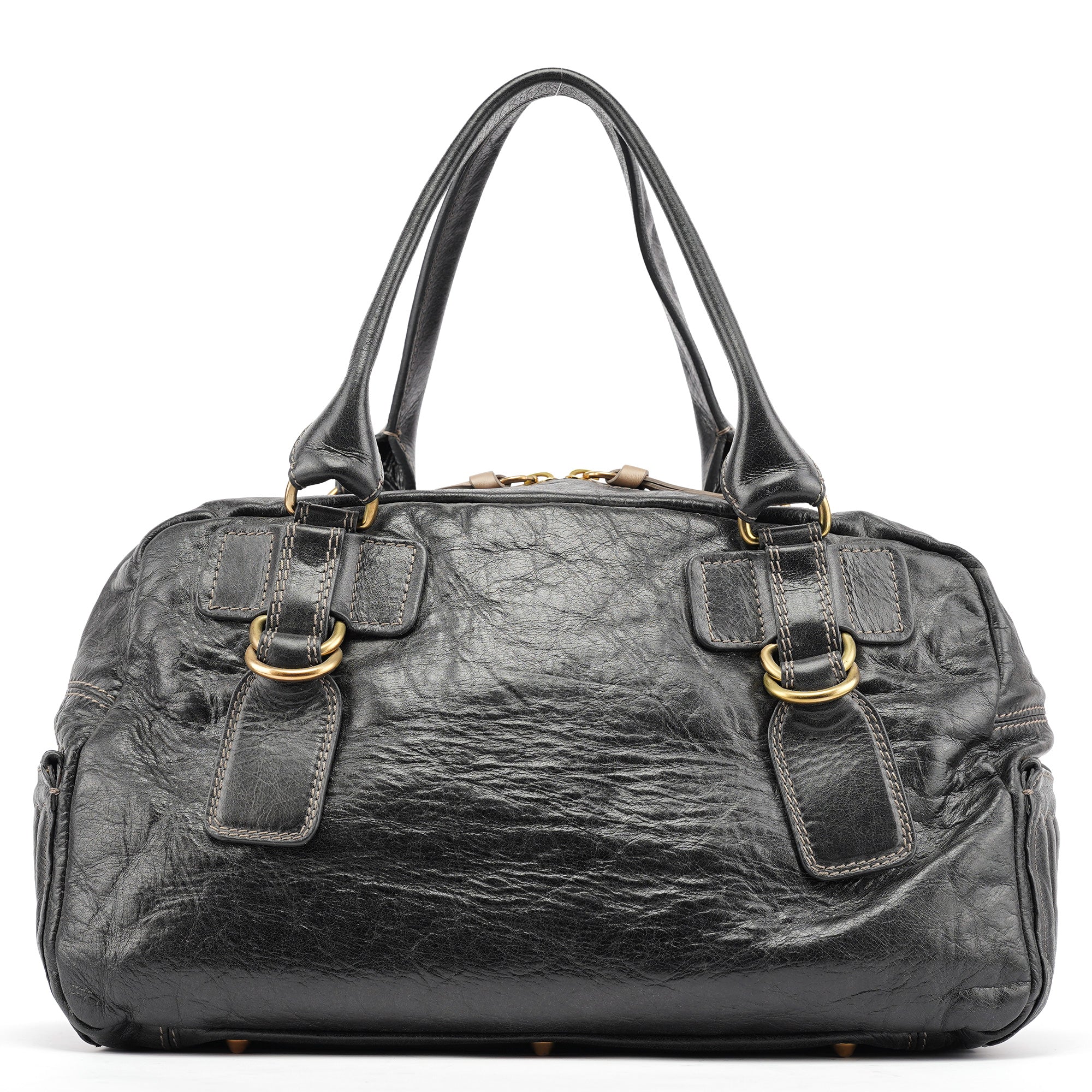 Black Leather Bay Travel Weekender Bag