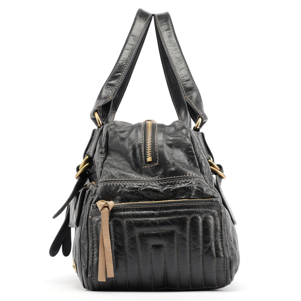 Black Leather Bay Travel Weekender Bag