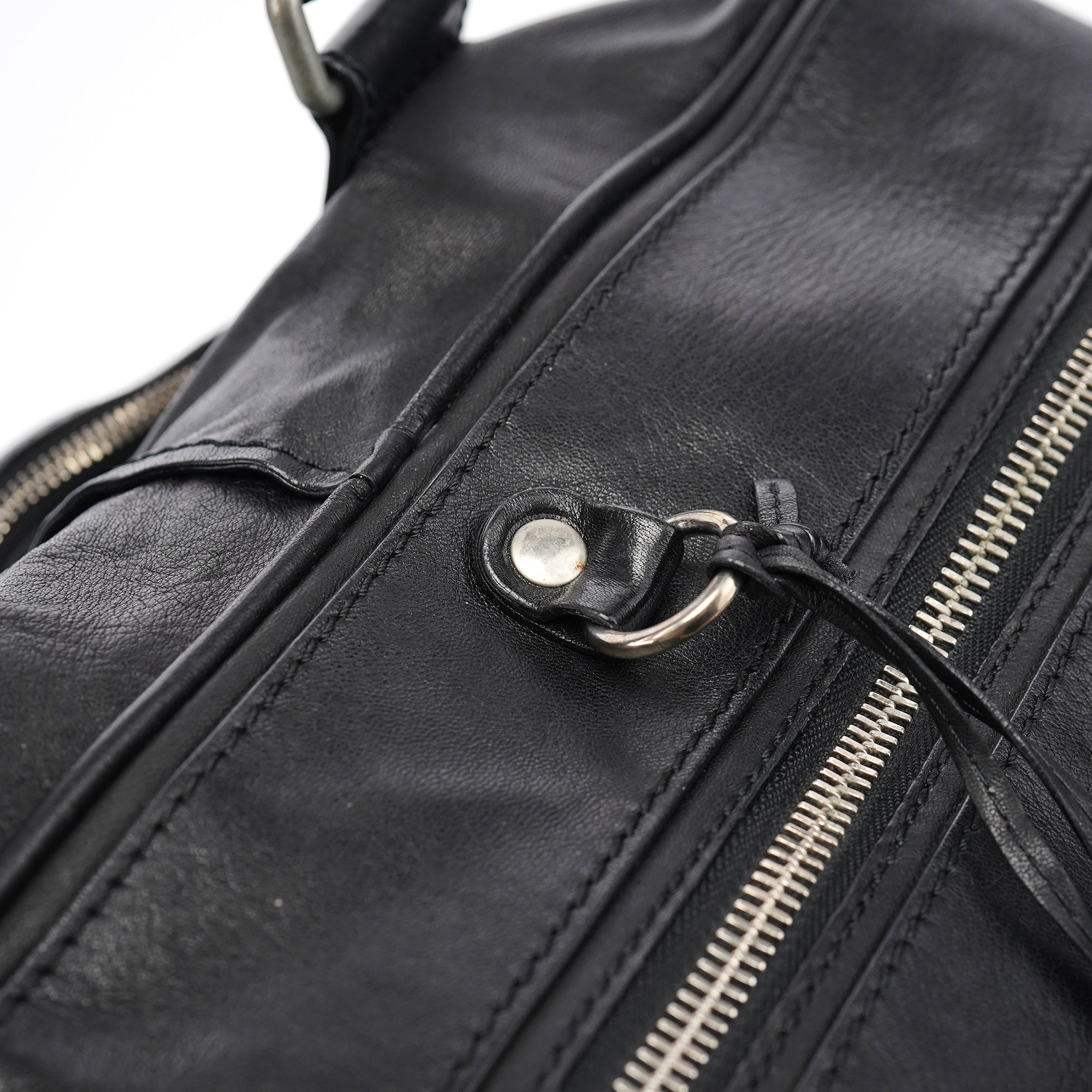 Black Leather Betty Tote Bag