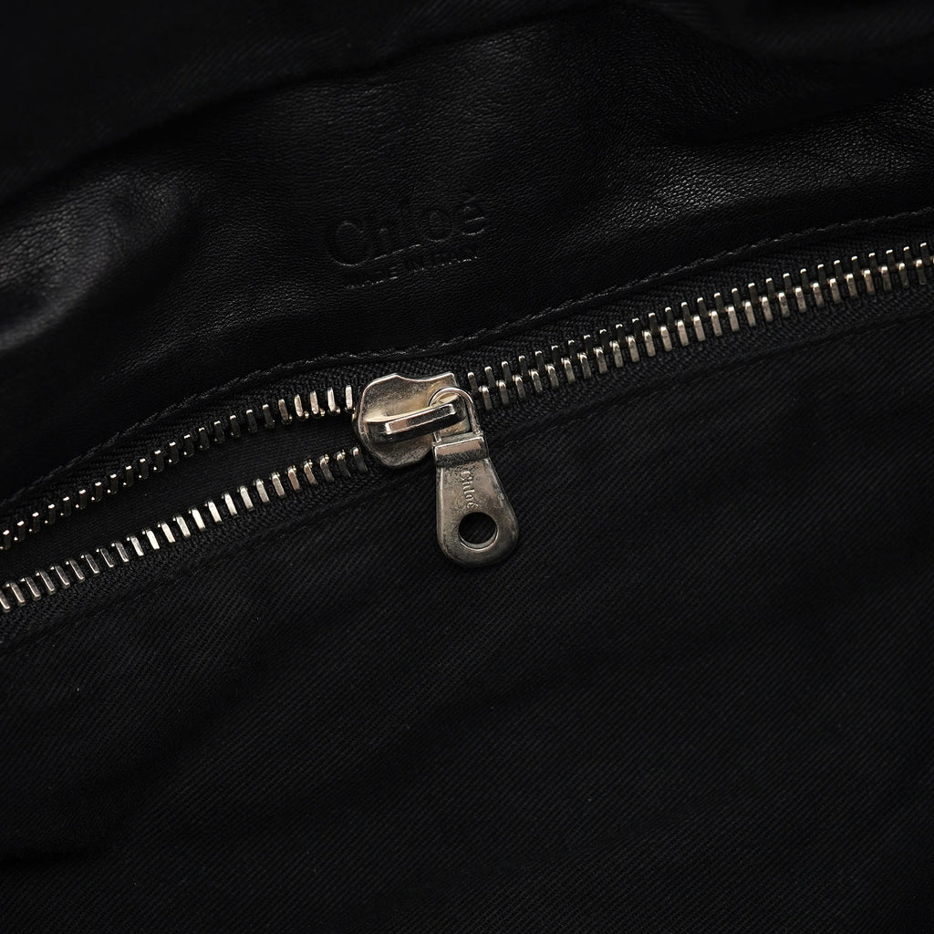 Black Leather Betty Tote Bag