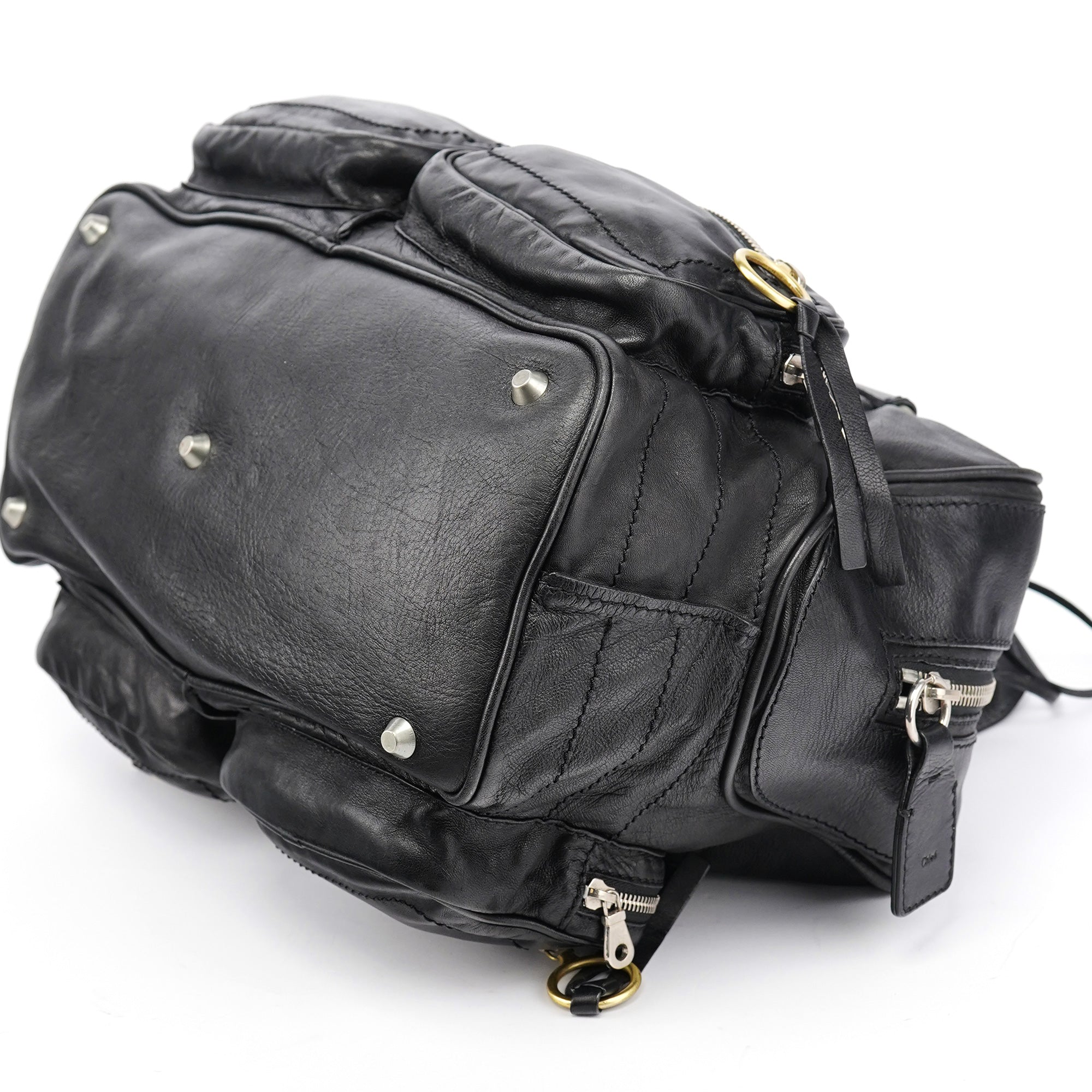 Black Leather Betty Tote Bag