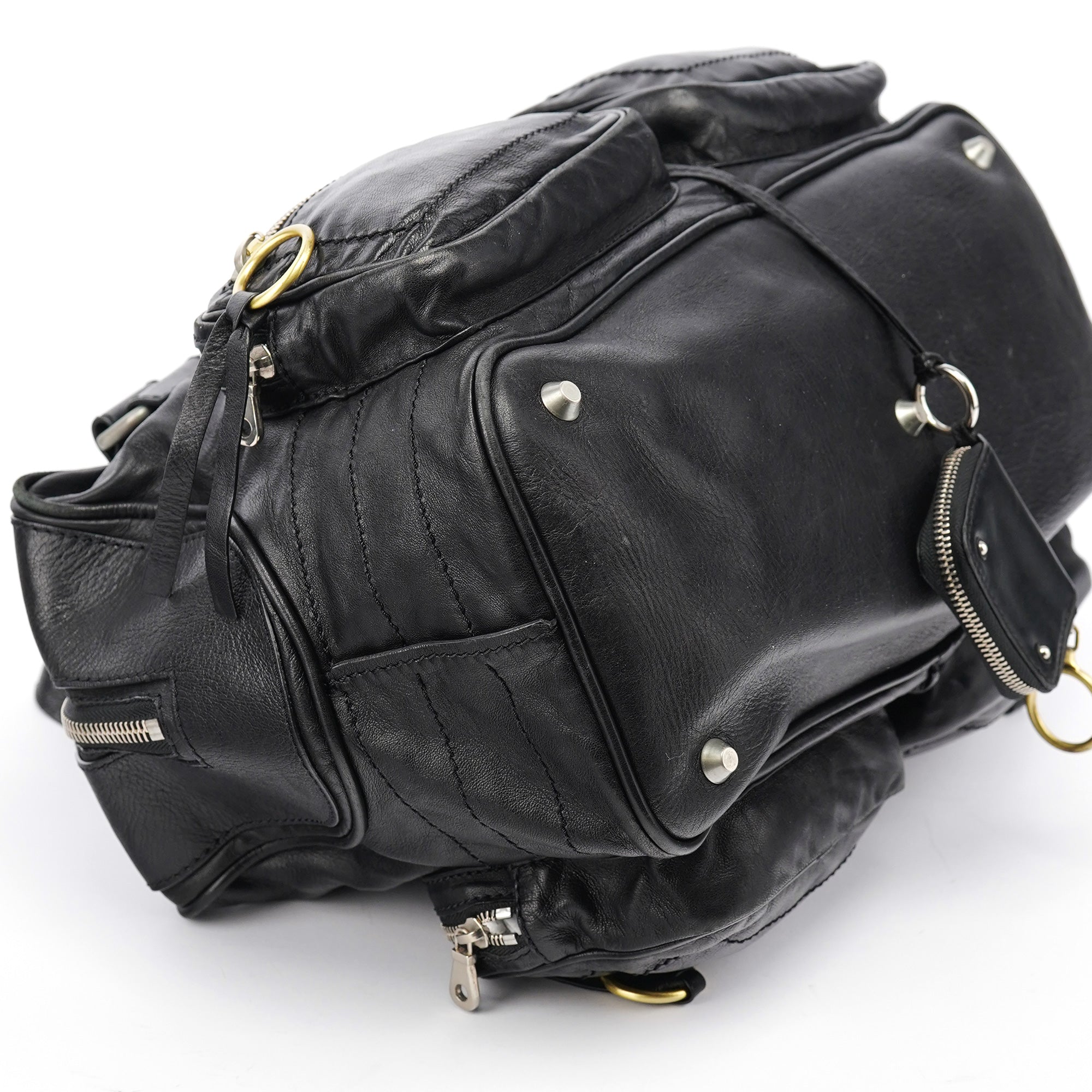 Black Leather Betty Tote Bag
