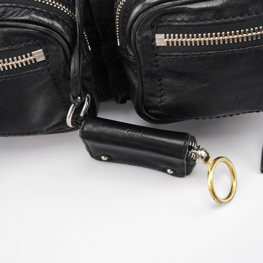 Black Leather Betty Tote Bag