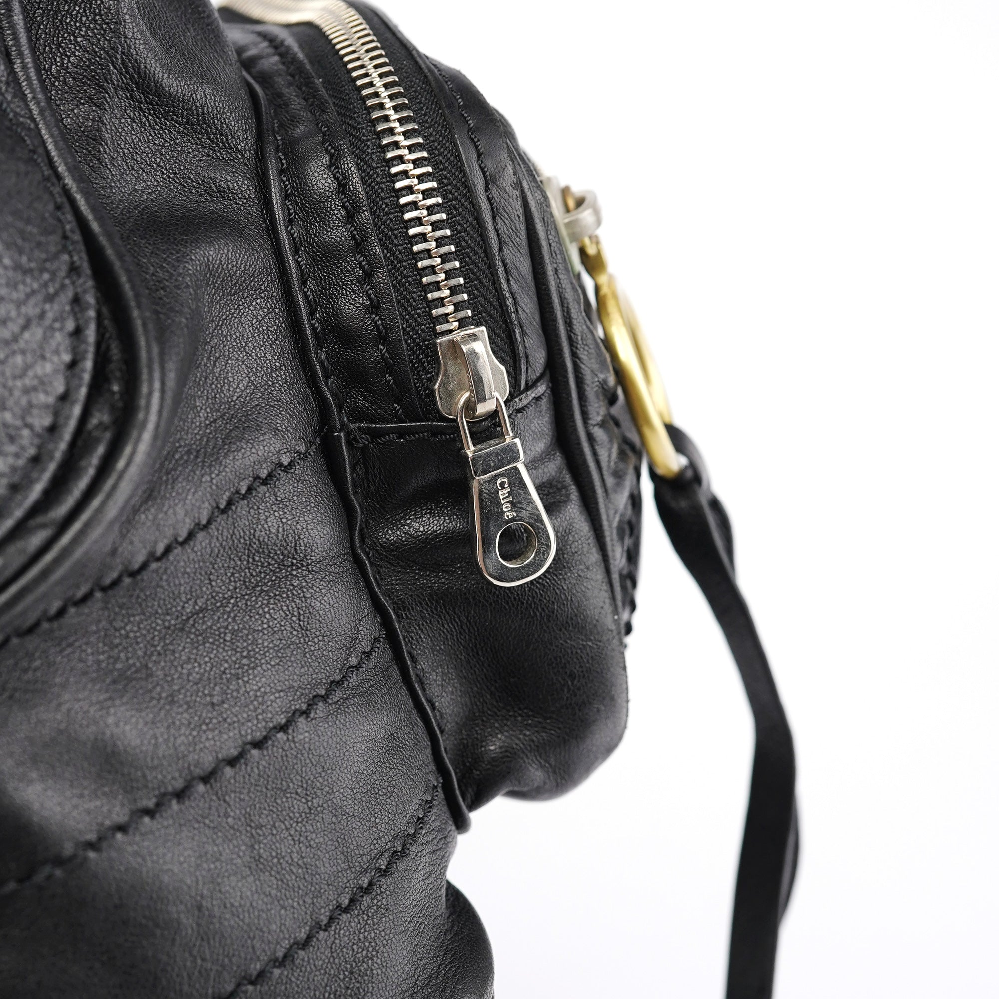 Black Leather Betty Tote Bag
