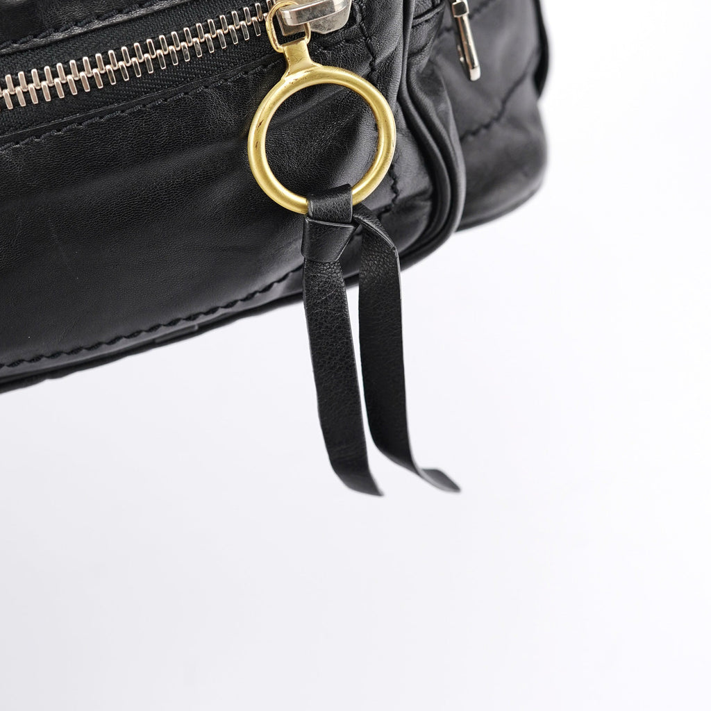 Black Leather Betty Tote Bag