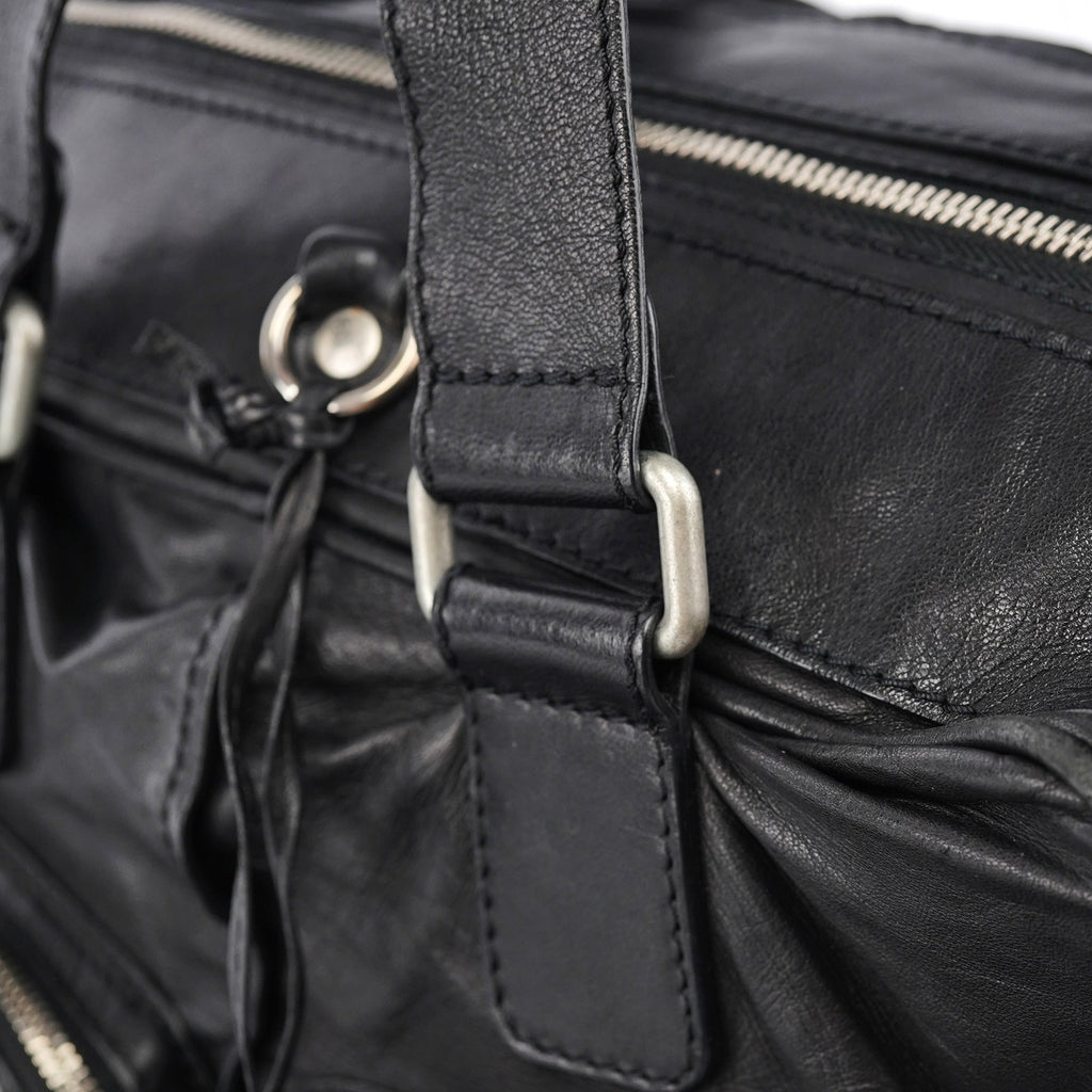 Black Leather Betty Tote Bag