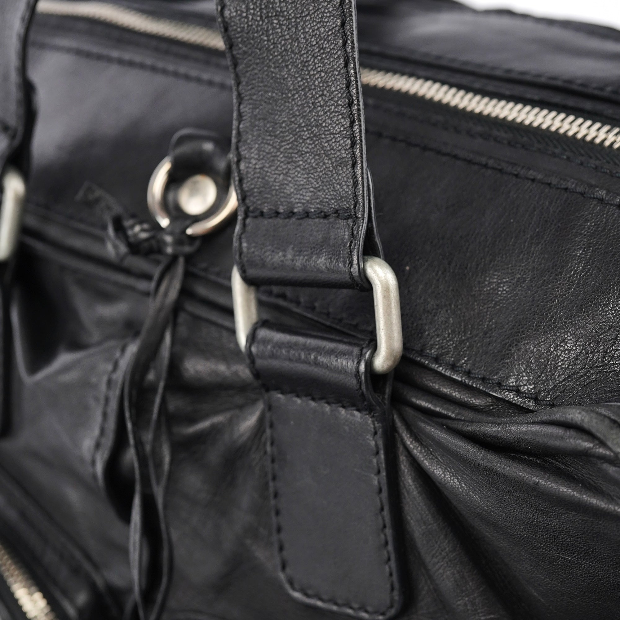 Black Leather Betty Tote Bag
