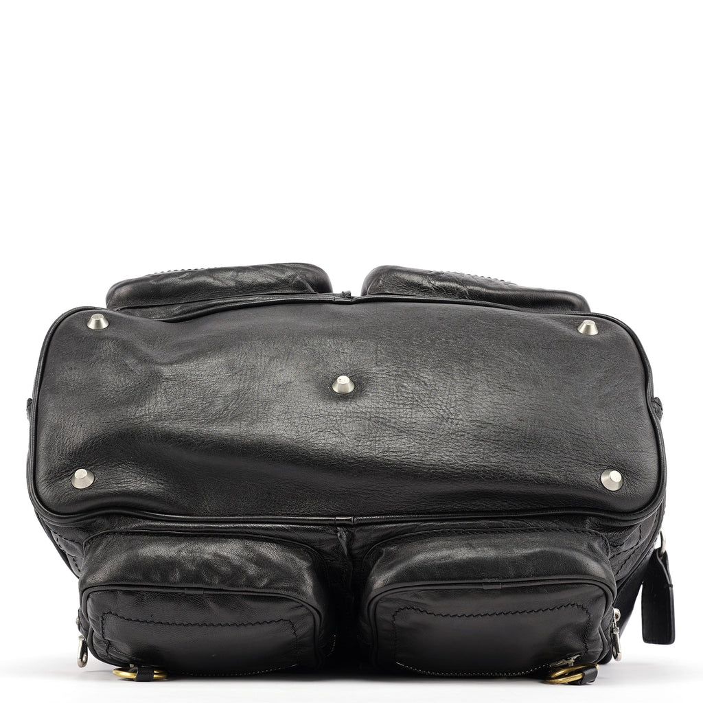 Black Leather Betty Tote Bag