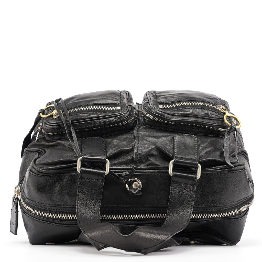 Black Leather Betty Tote Bag