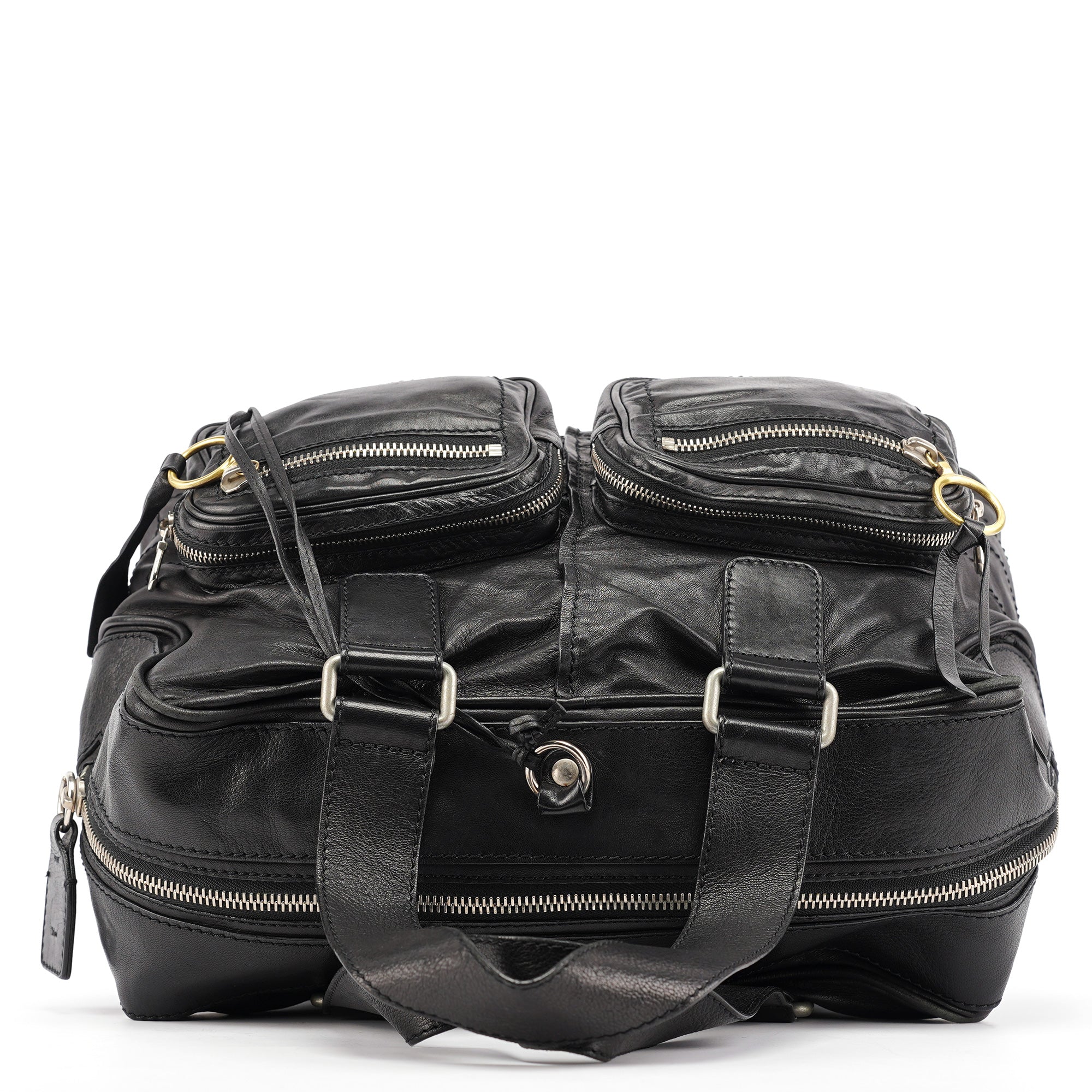 Black Leather Betty Tote Bag