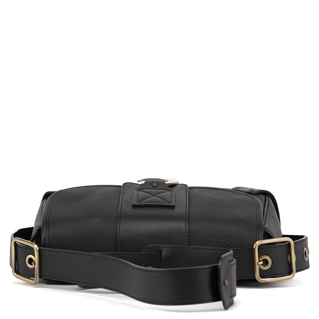 Black Leather C Crossbody Bag