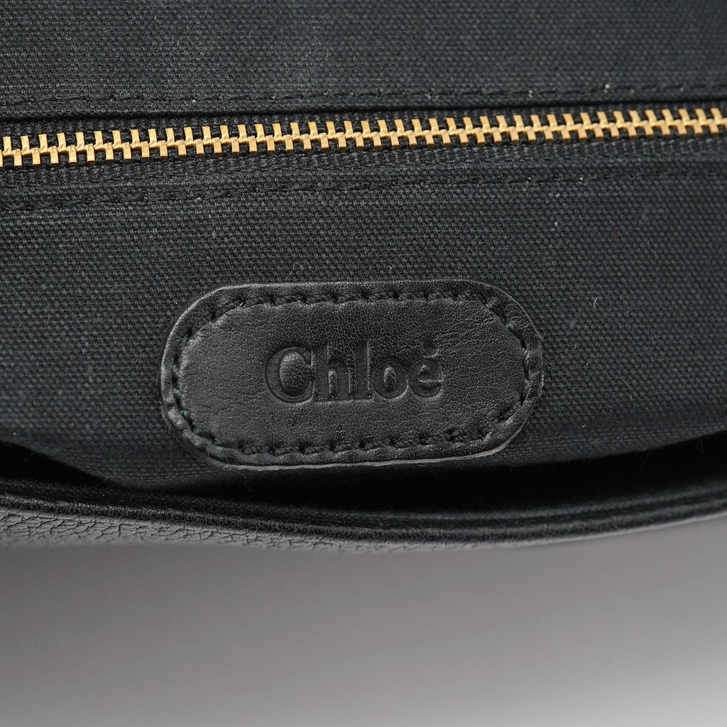 Black Leather C Crossbody Bag