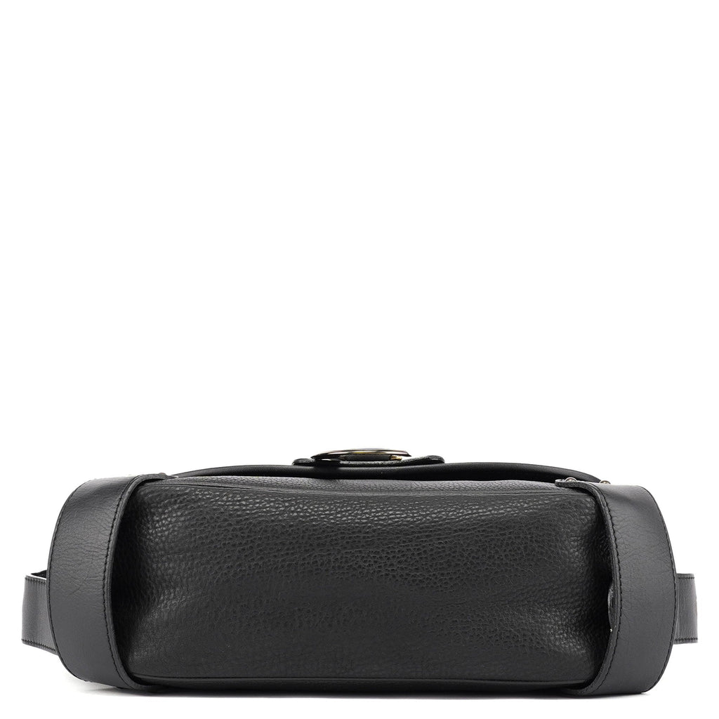 Black Leather C Crossbody Bag