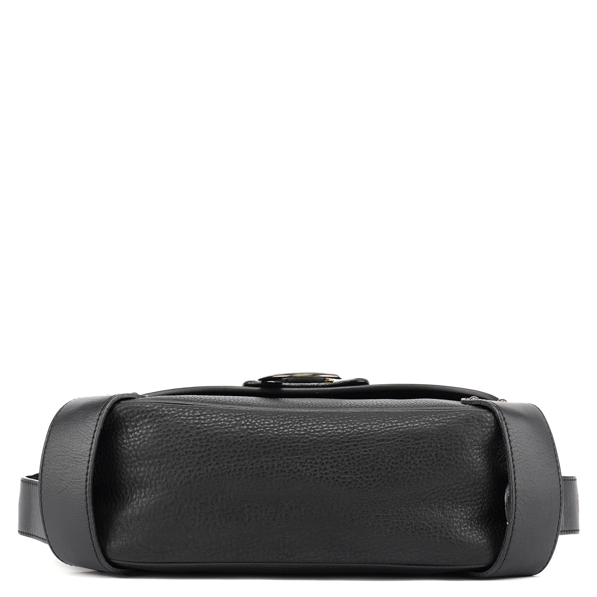 Black Leather C Crossbody Bag
