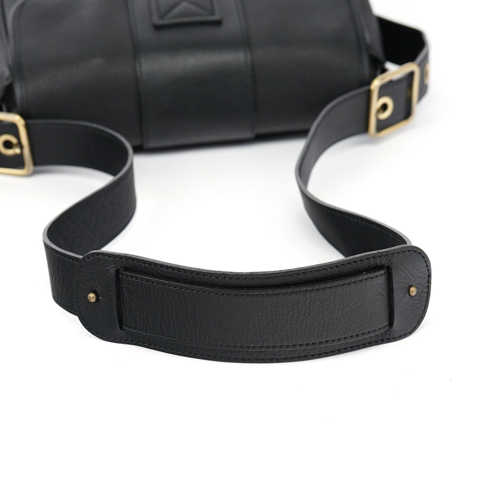 Black Leather C Crossbody Bag