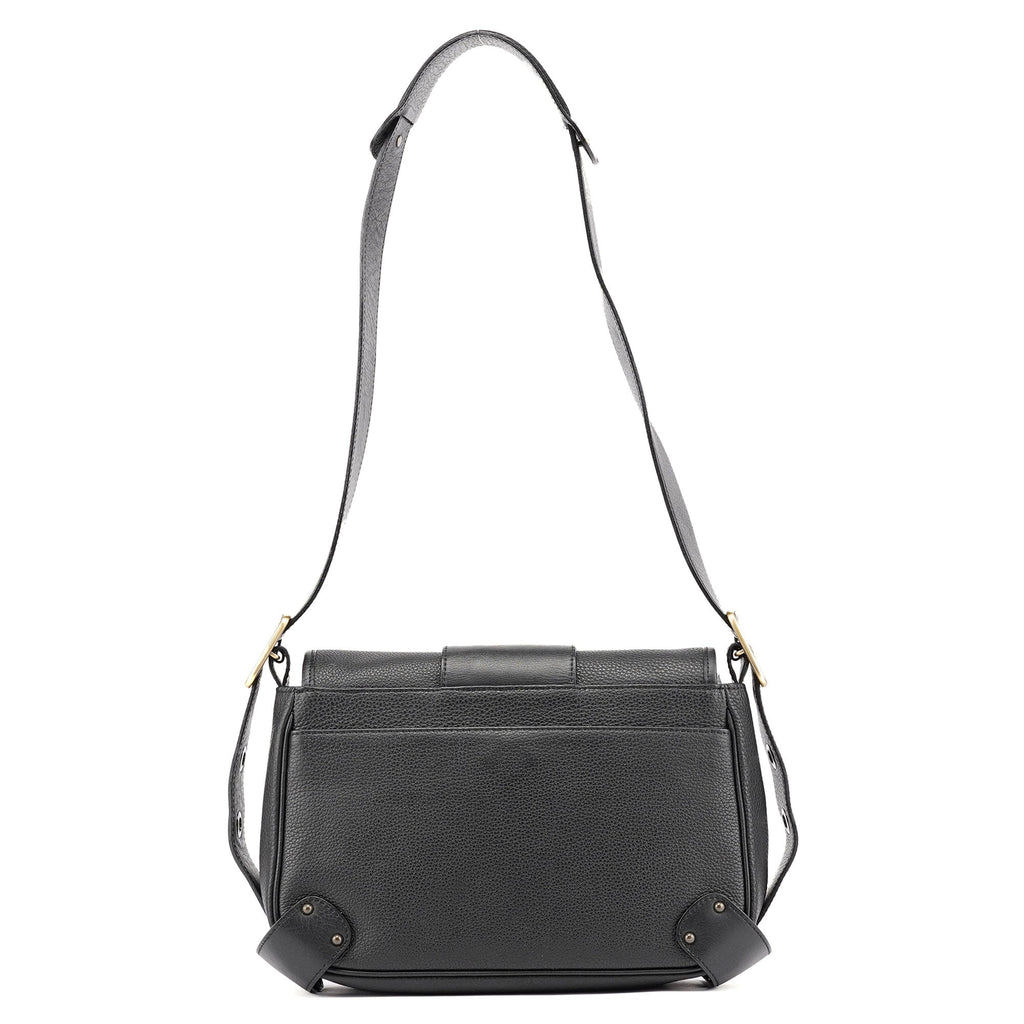 Black Leather C Crossbody Bag