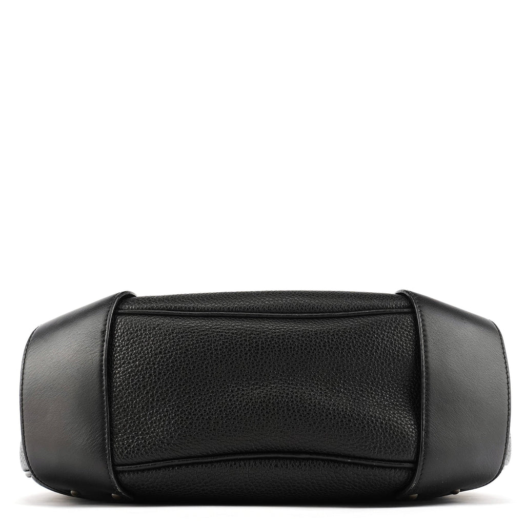 Black Leather C Logo Shoulder Bag