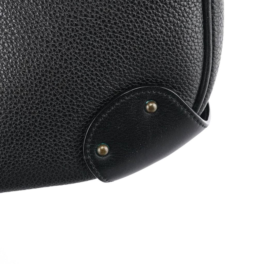 Black Leather C Logo Shoulder Bag