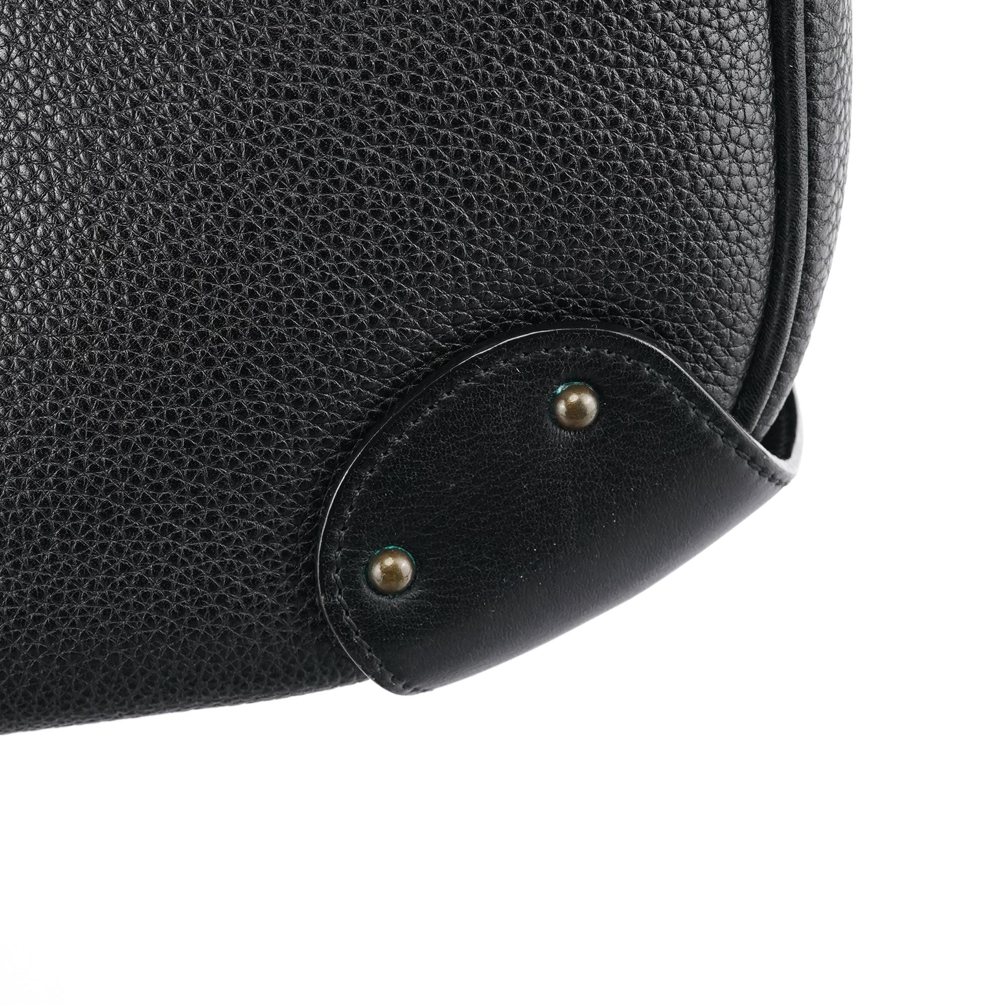 Black Leather C Logo Shoulder Bag