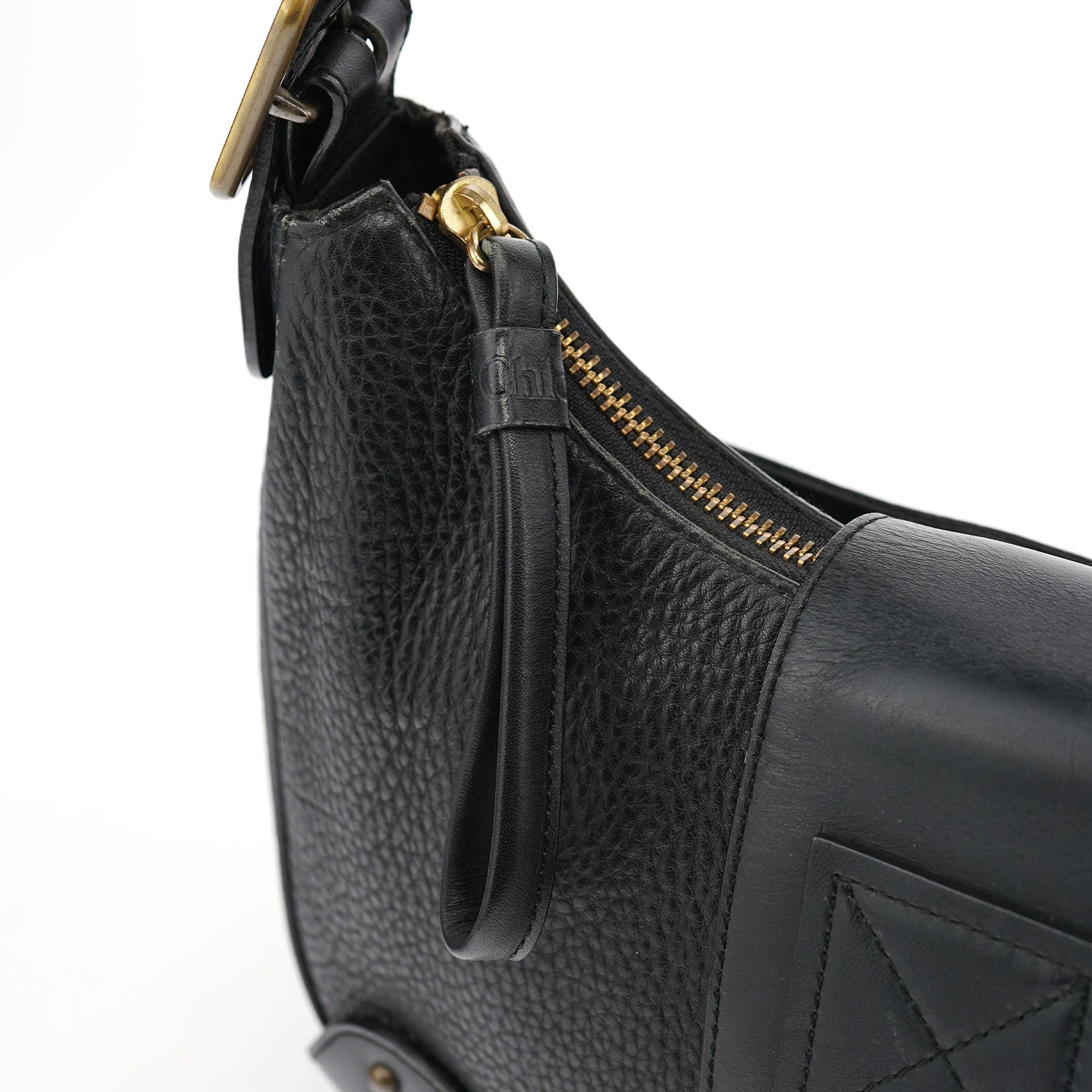 Black Leather C Shoulder Bag