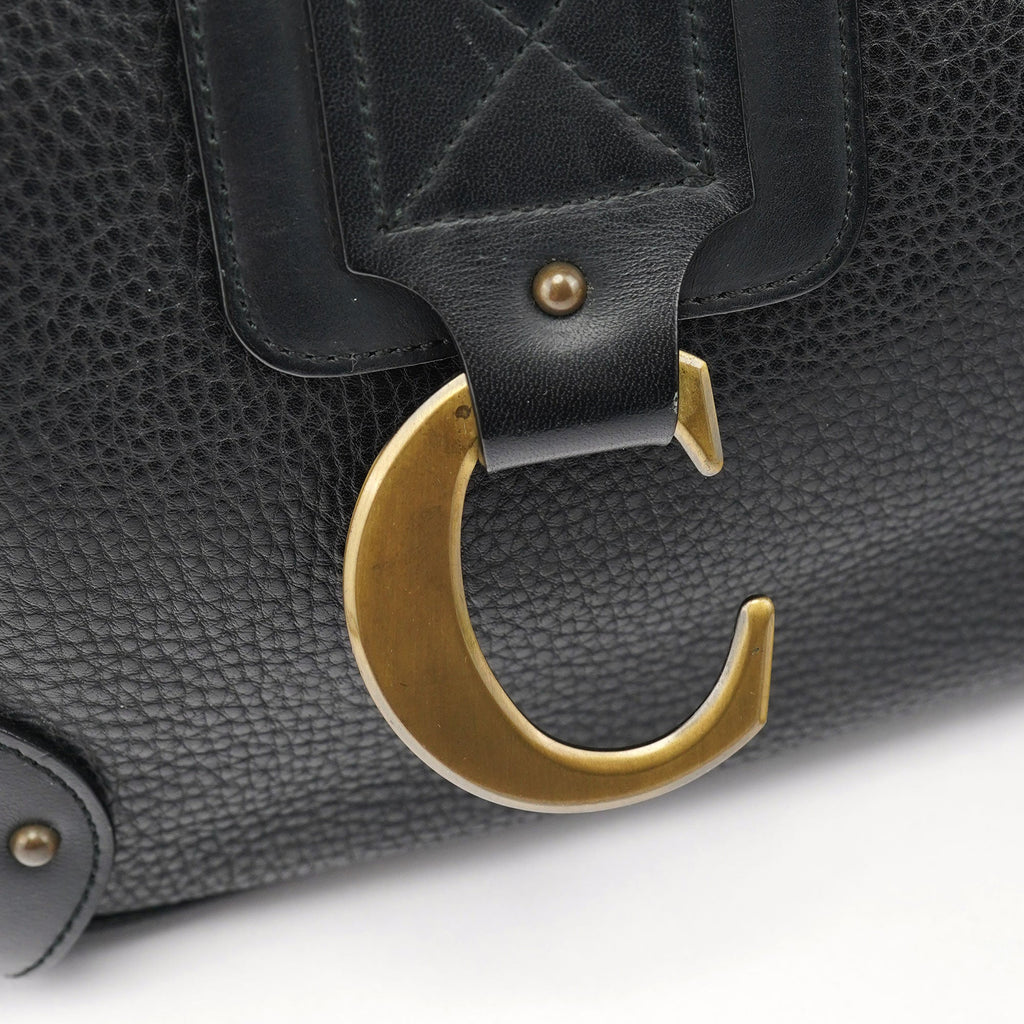 Black Leather C Shoulder Bag
