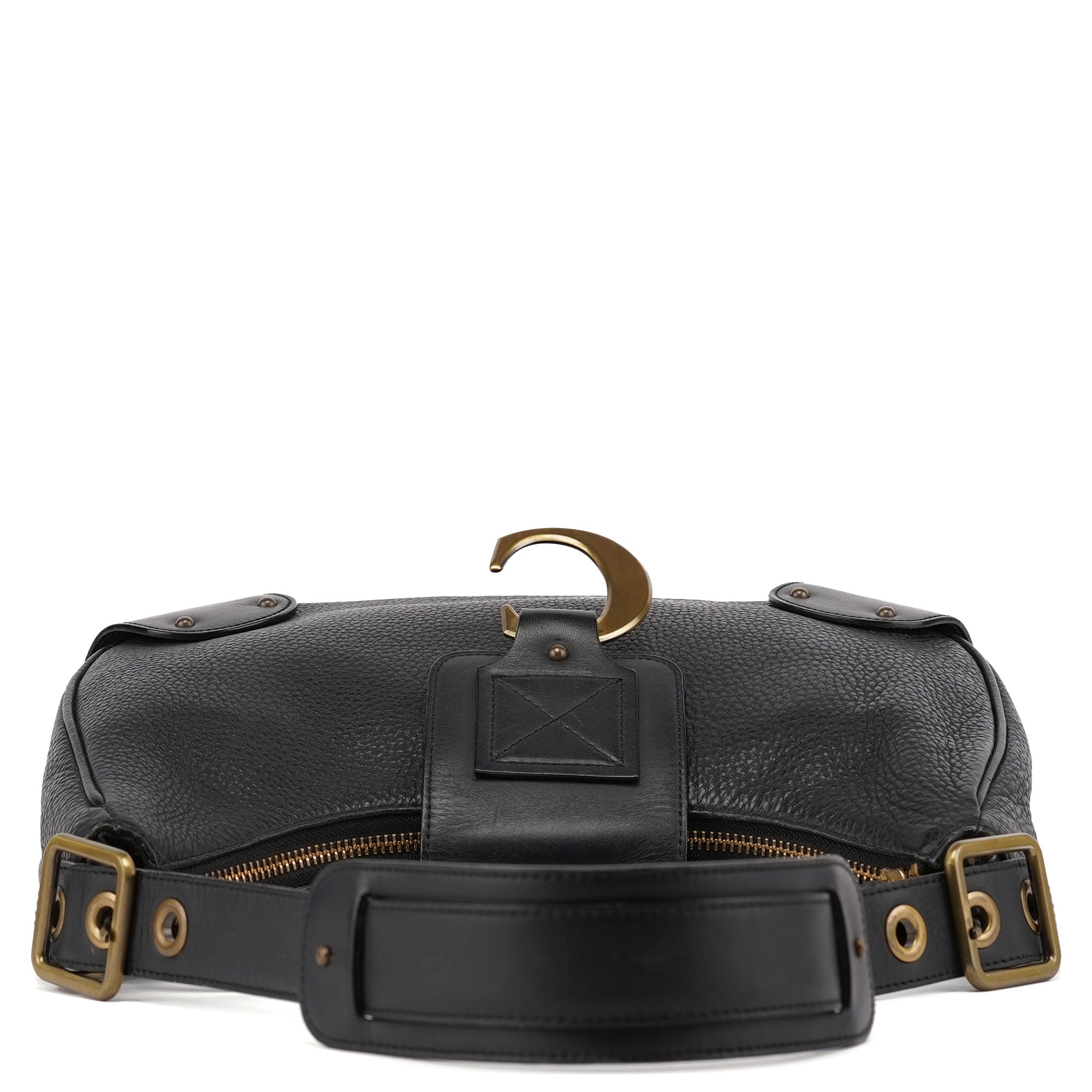 Black Leather C Shoulder Bag