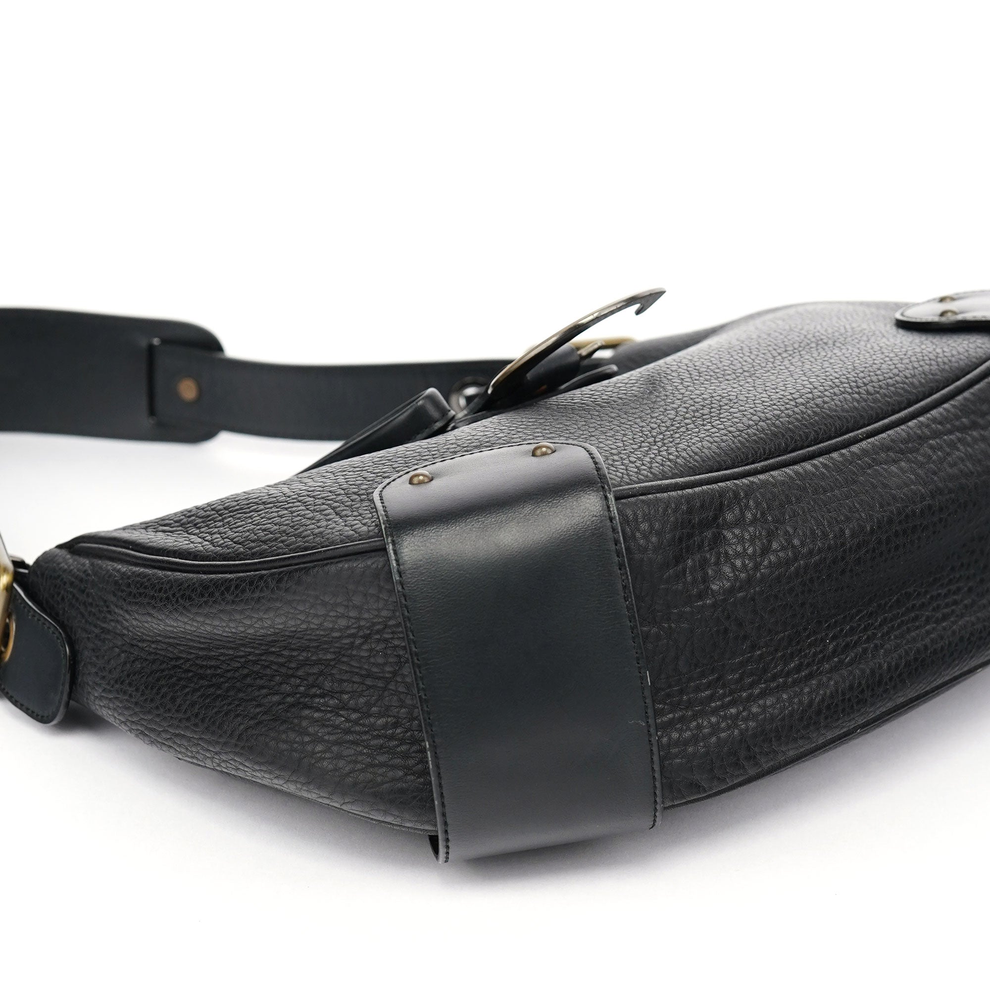 Black Leather C Shoulder Bag