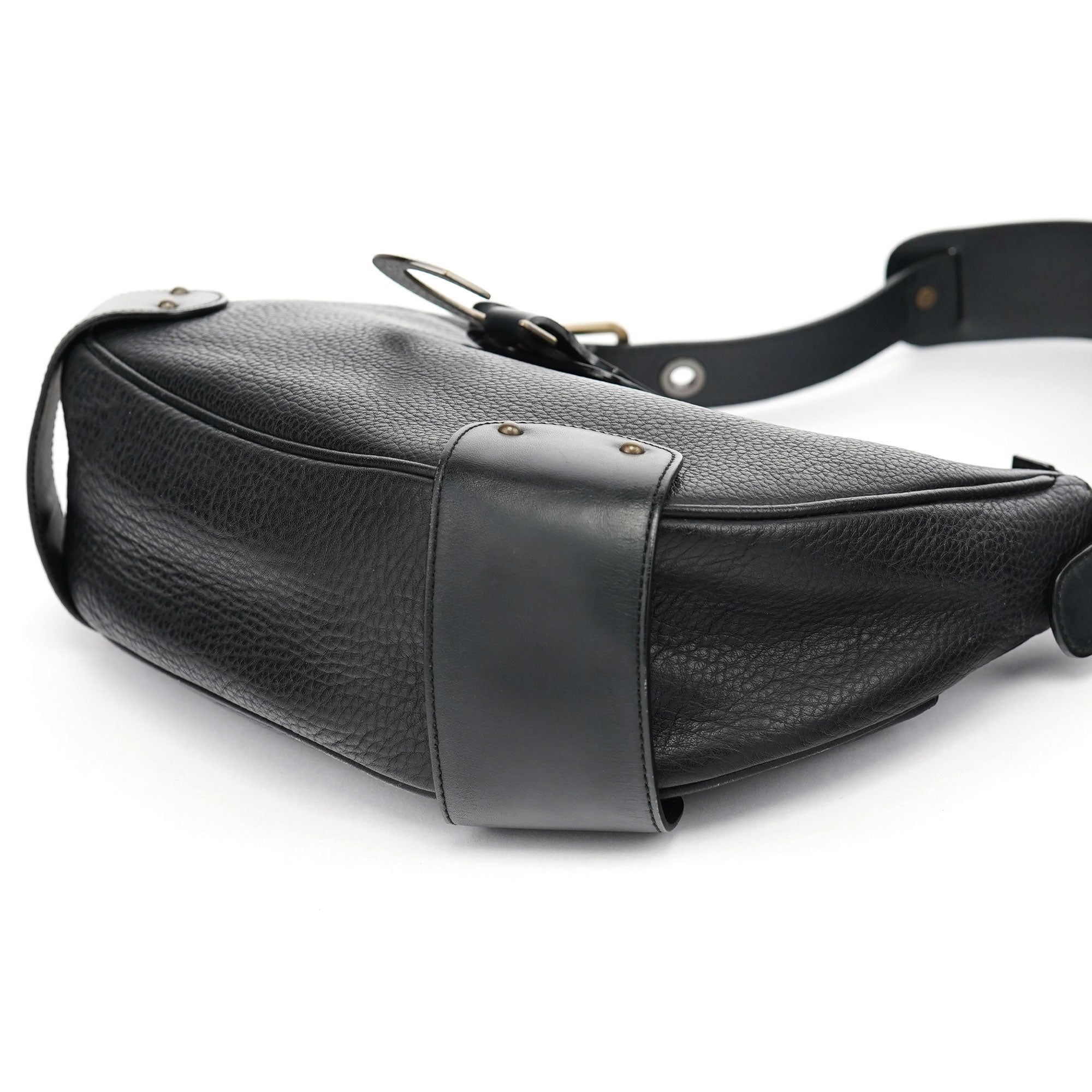 Black Leather C Shoulder Bag