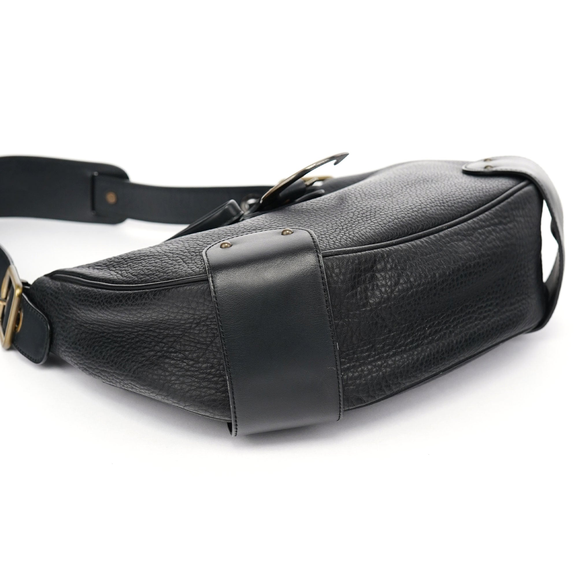 Black Leather C Shoulder Bag