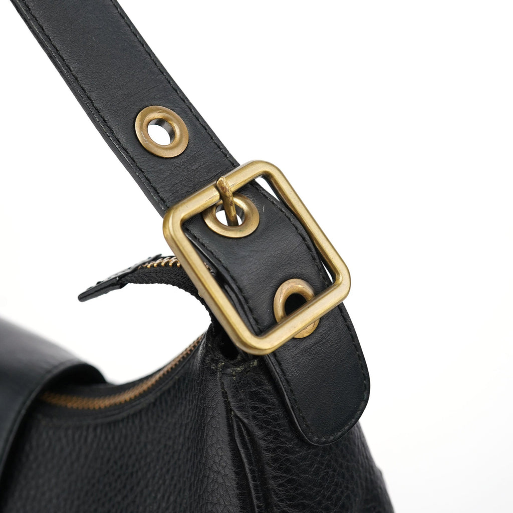 Black Leather C Shoulder Bag