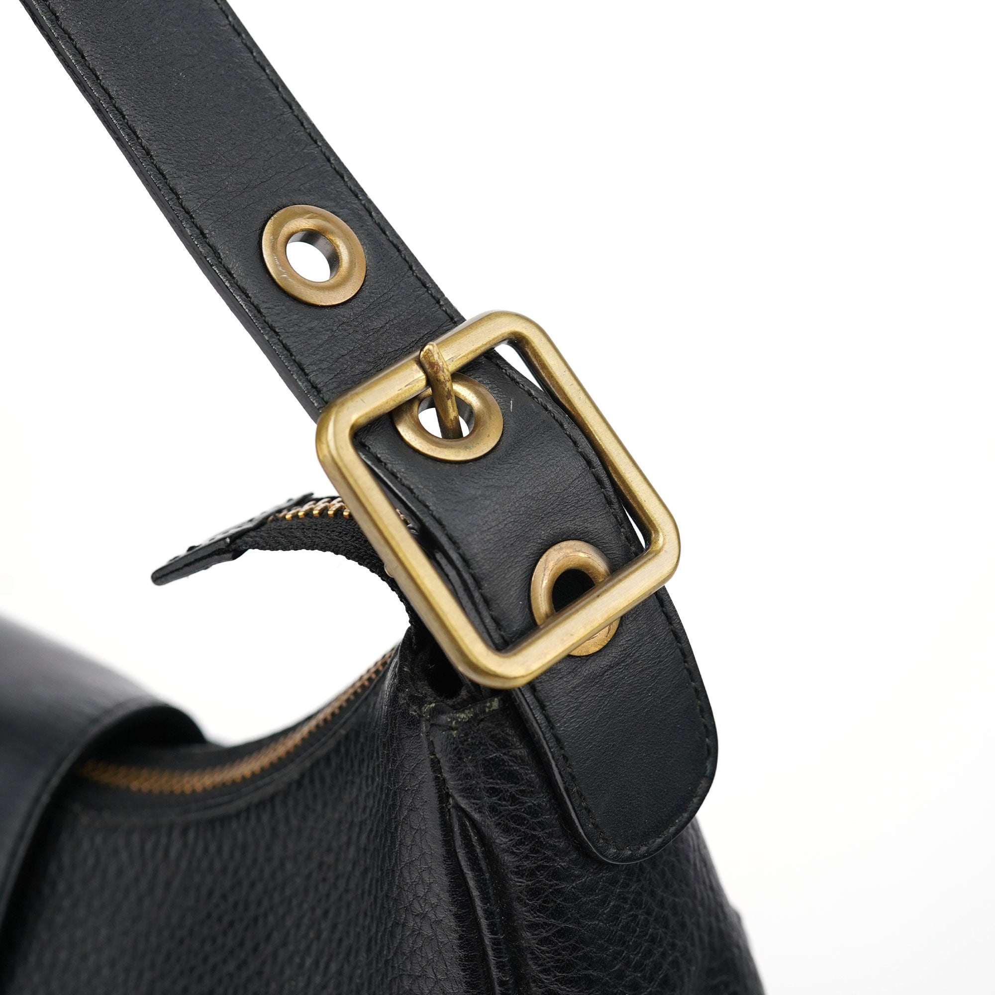 Black Leather C Shoulder Bag