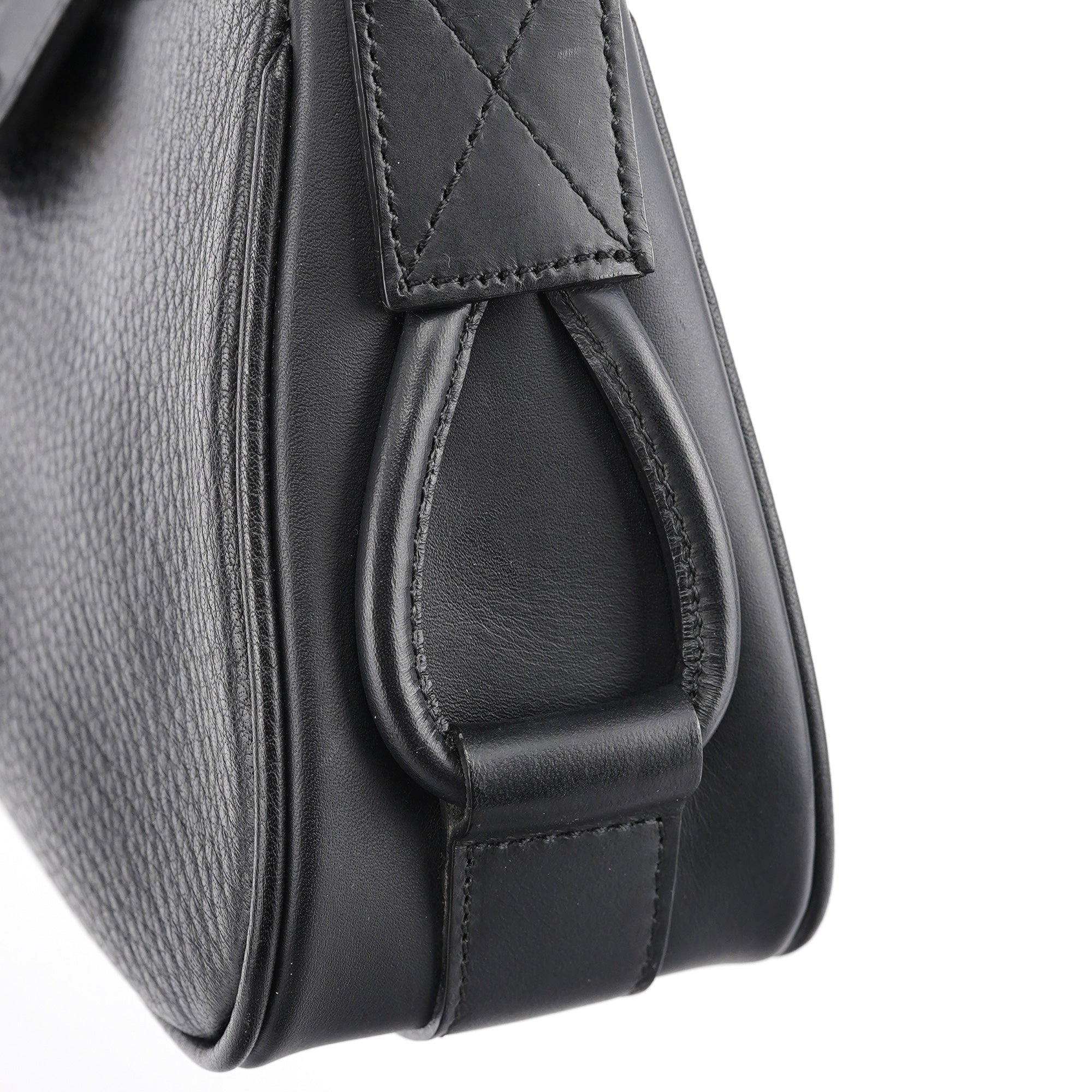 Black Leather C Shoulder Bag