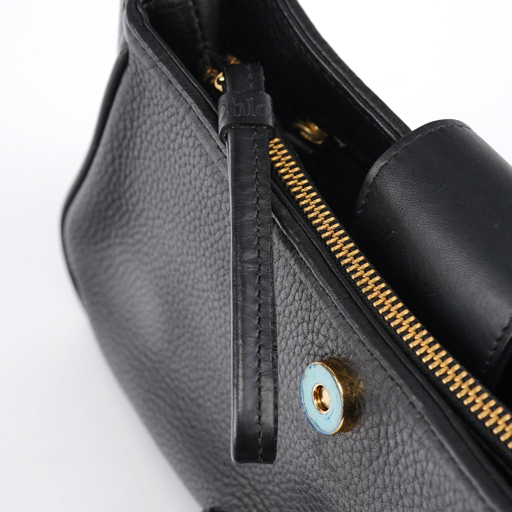 Black Leather C Shoulder Bag