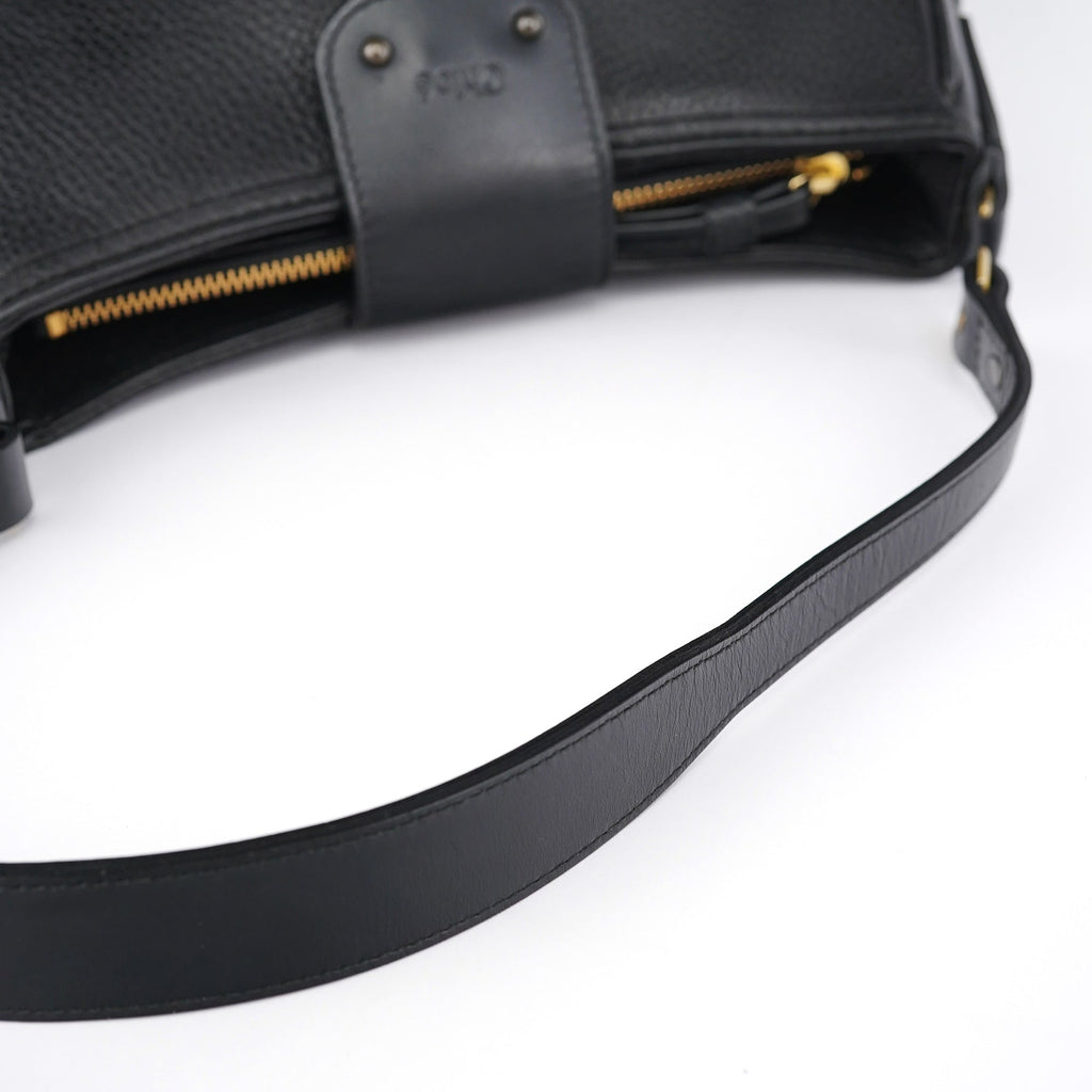 Black Leather C Shoulder Bag