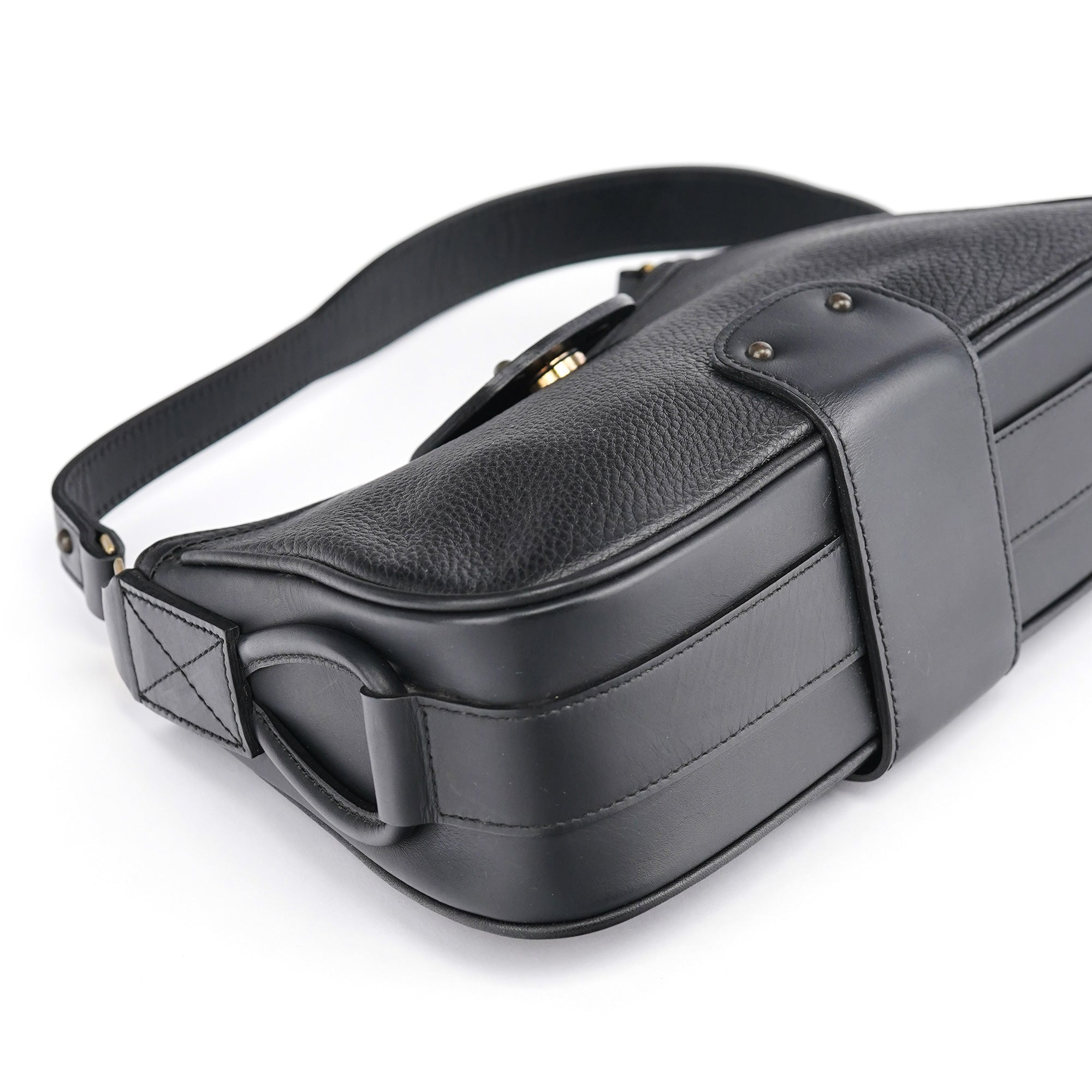Black Leather C Shoulder Bag