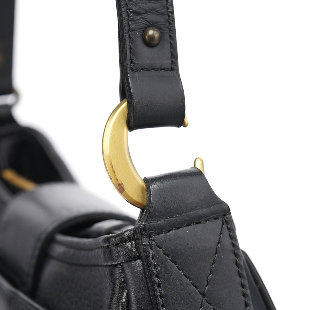Black Leather C Shoulder Bag