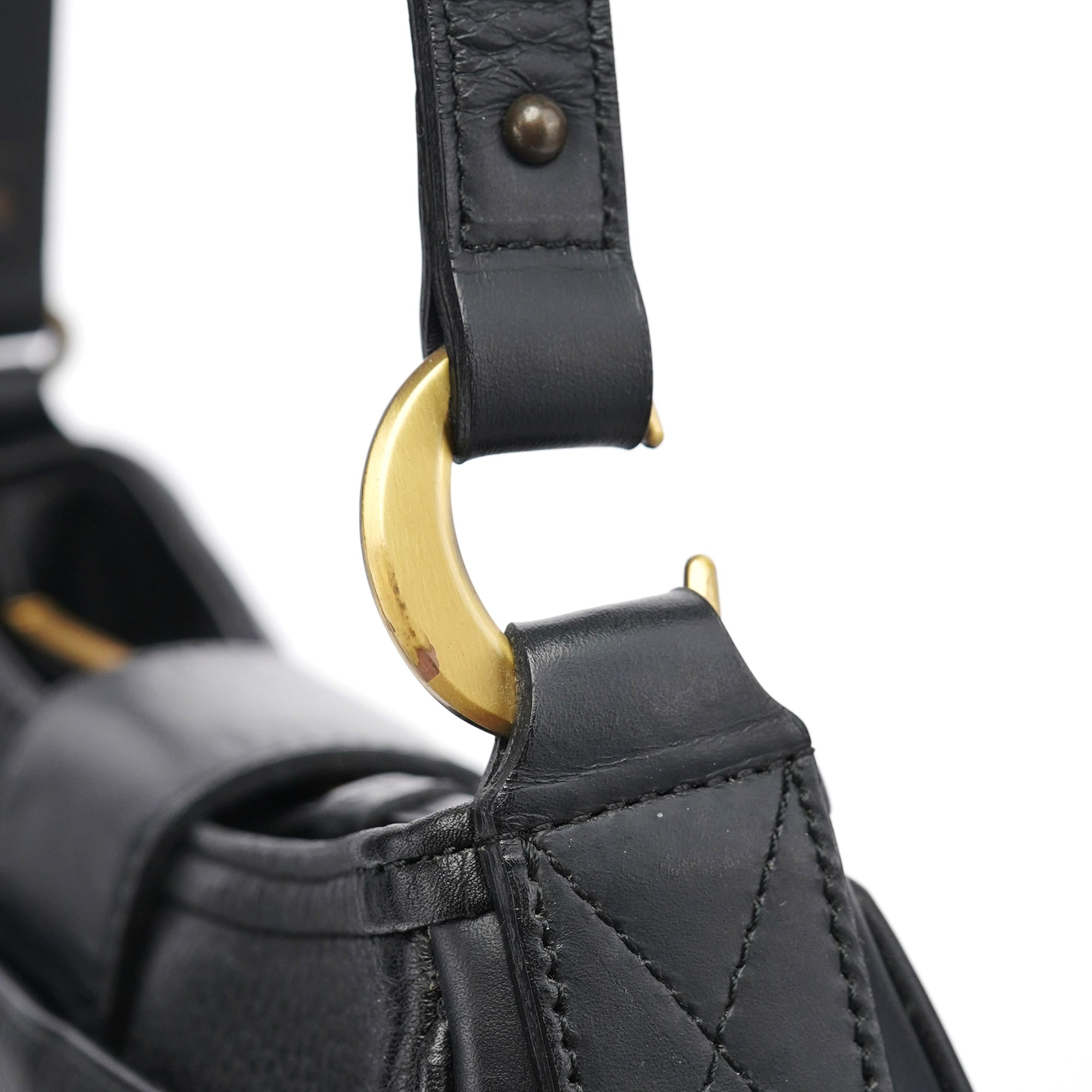 Black Leather C Shoulder Bag